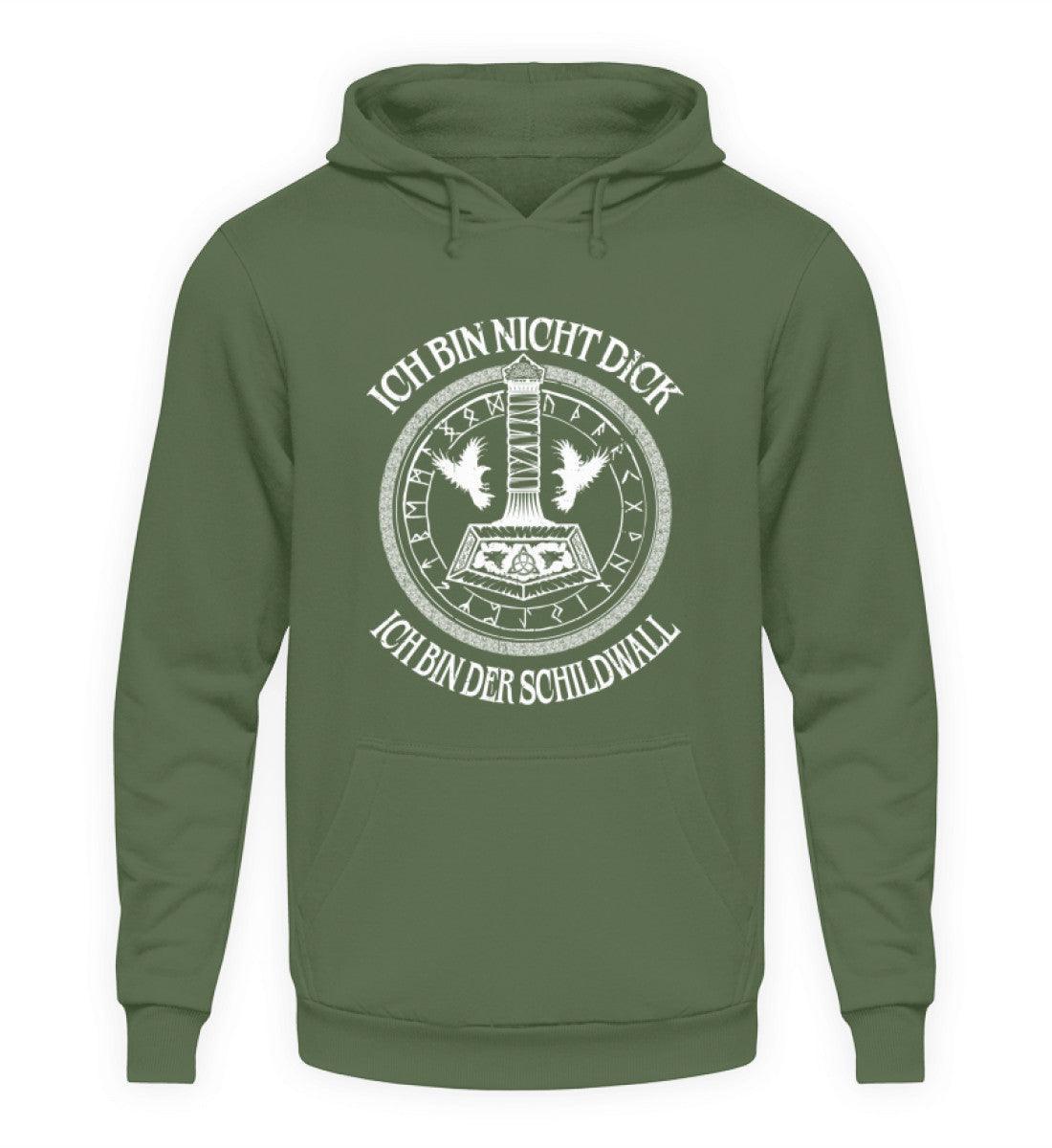 Lustiges Wikinger Hoodie "Ich bin nicht dick, ich bin der Schildwall" 3.0 - Nordic Viking Wear