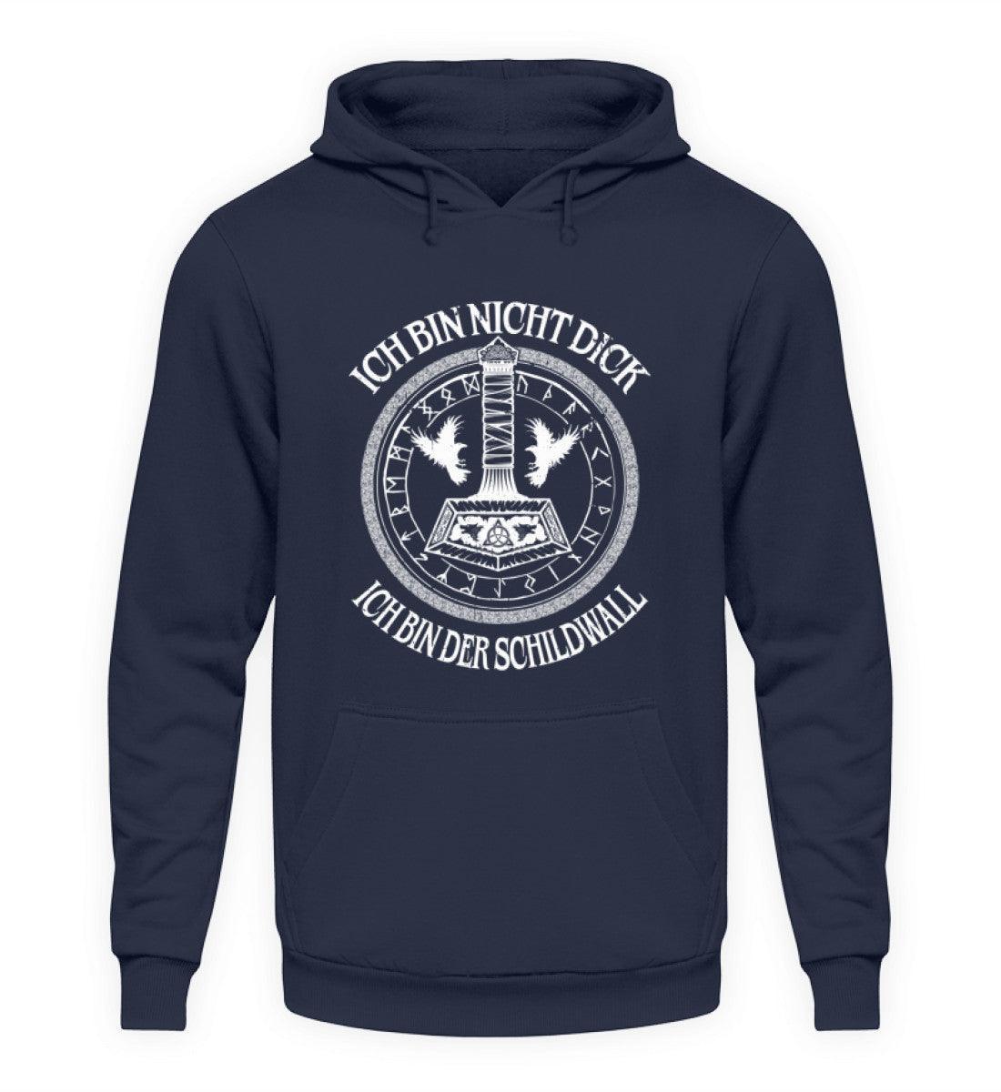 Lustiges Wikinger Hoodie "Ich bin nicht dick, ich bin der Schildwall" 3.0 - Nordic Viking Wear