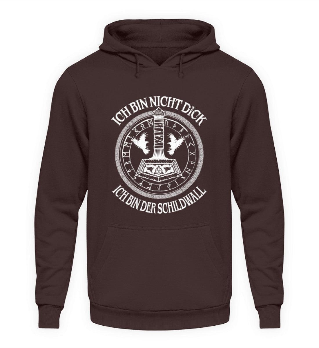 Lustiges Wikinger Hoodie "Ich bin nicht dick, ich bin der Schildwall" 3.0 - Nordic Viking Wear