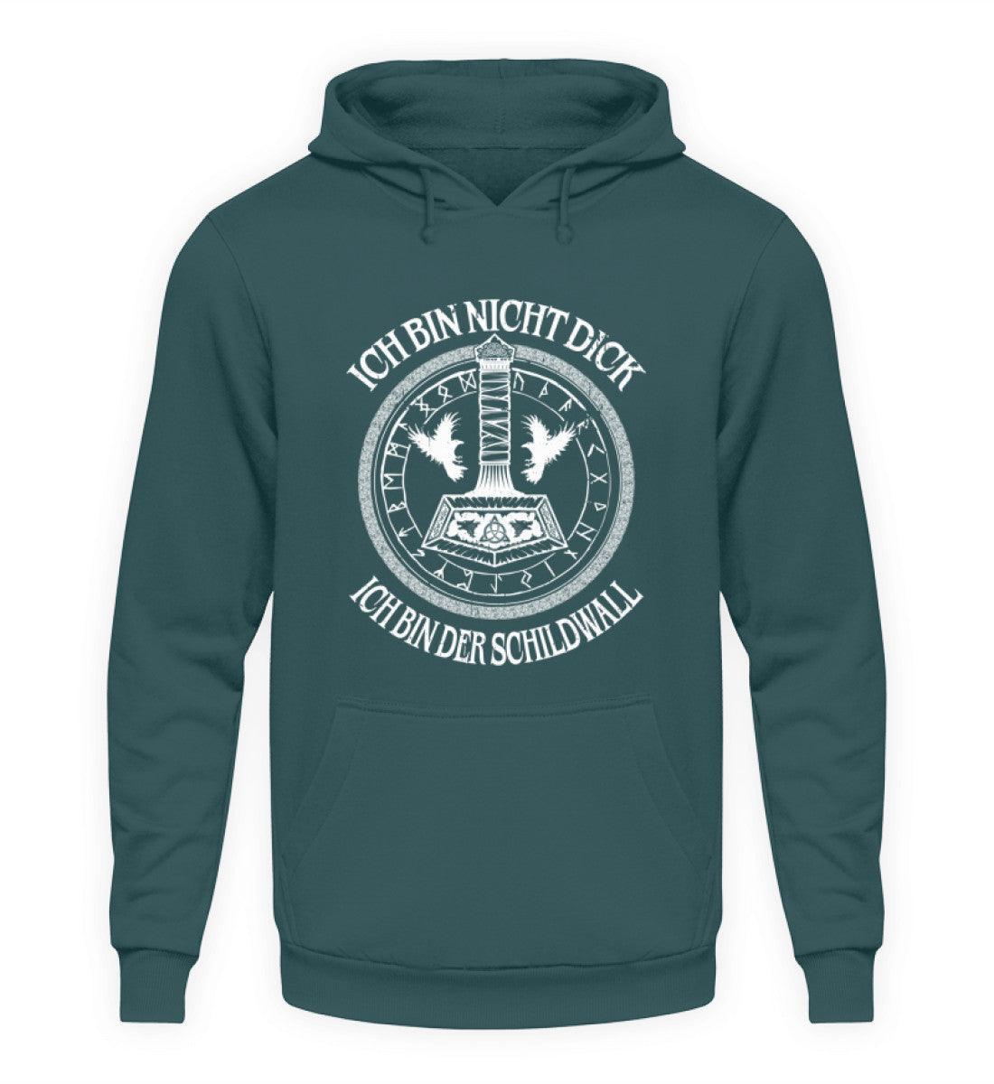Lustiges Wikinger Hoodie "Ich bin nicht dick, ich bin der Schildwall" 3.0 - Nordic Viking Wear