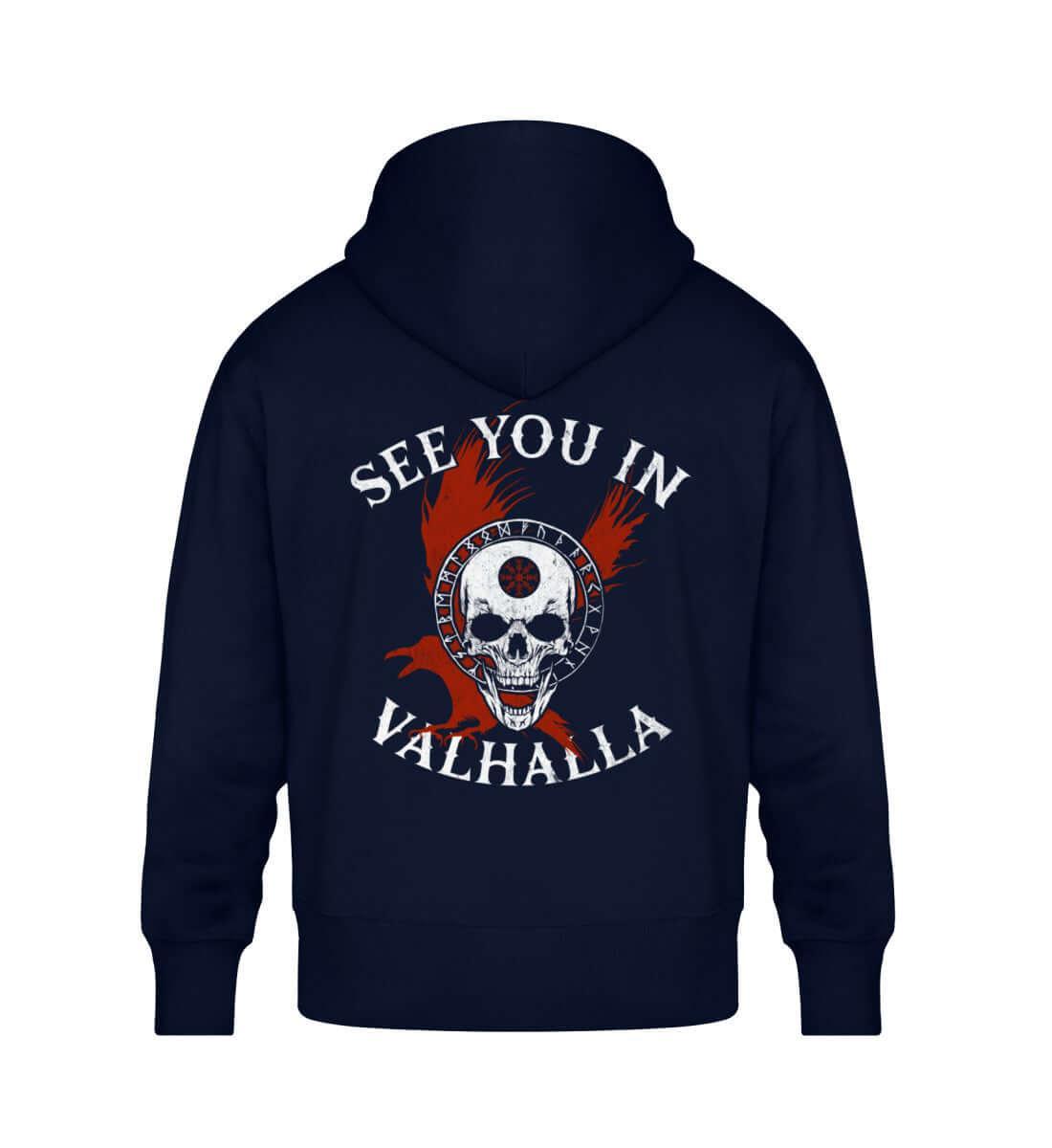 Wikinger & Schildmaiden Oversized Hoodie Backprint - "See You in Valhalla" - Nordic Viking Wear