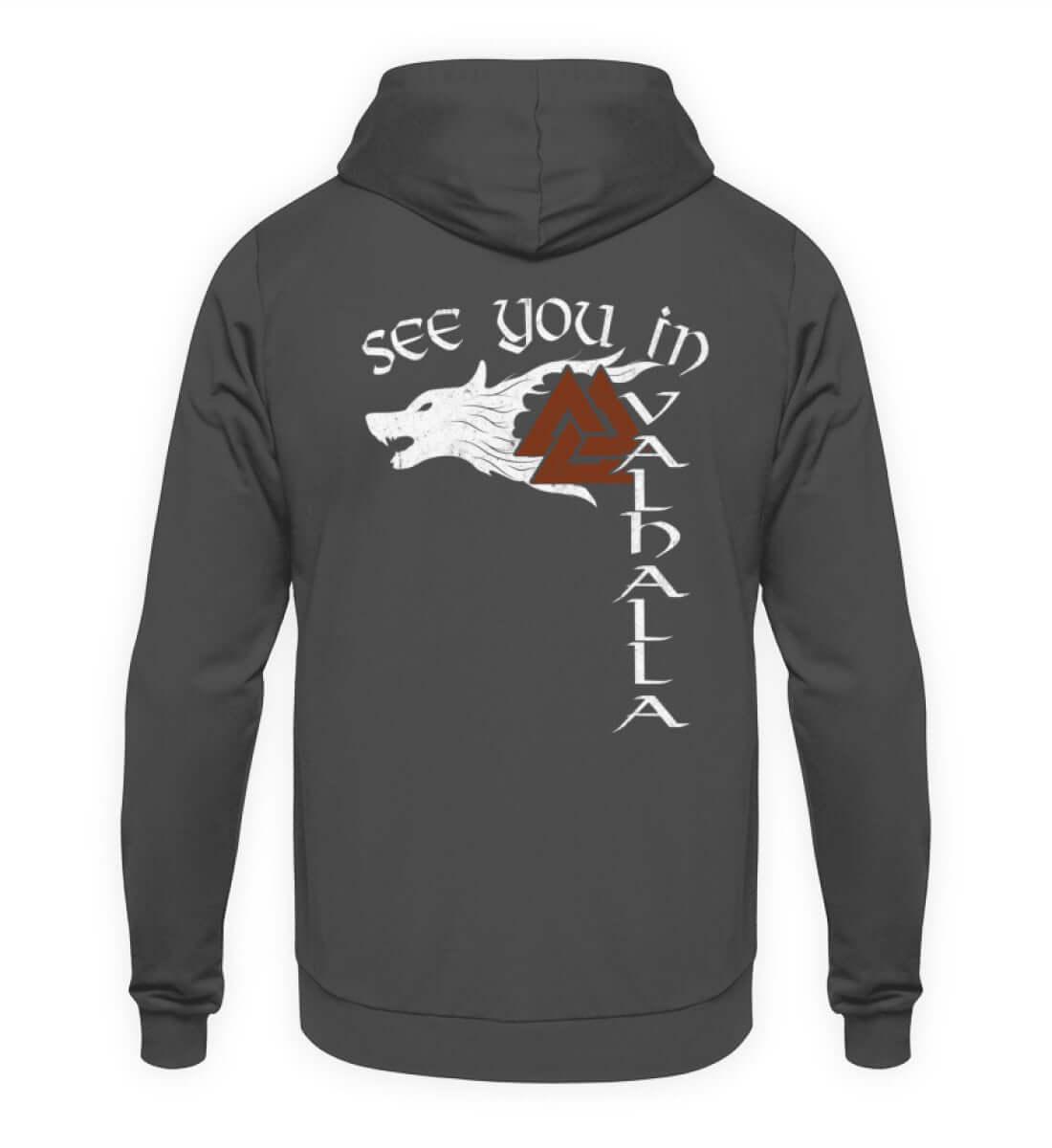 Fenris & Valknut: Das Erbe der Wikinger - Front und Rückendruck Hoodie mit mythischer Kraft - Nordic Viking Wear