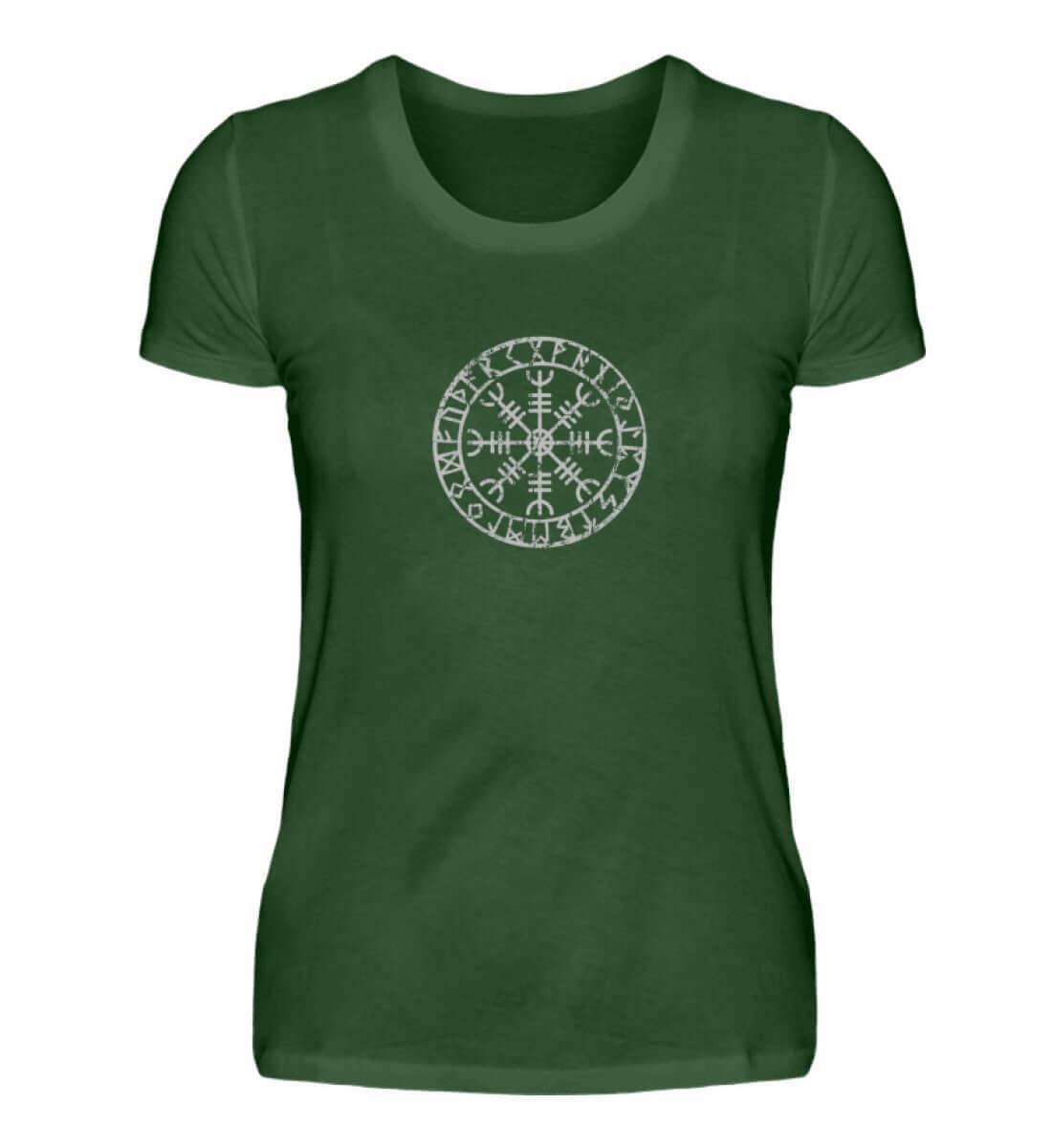 "Aegishjalmur Helm of Awe" Schildmaiden Premiumshirt – Schutz und Macht in Runenform - Nordic Viking Wear