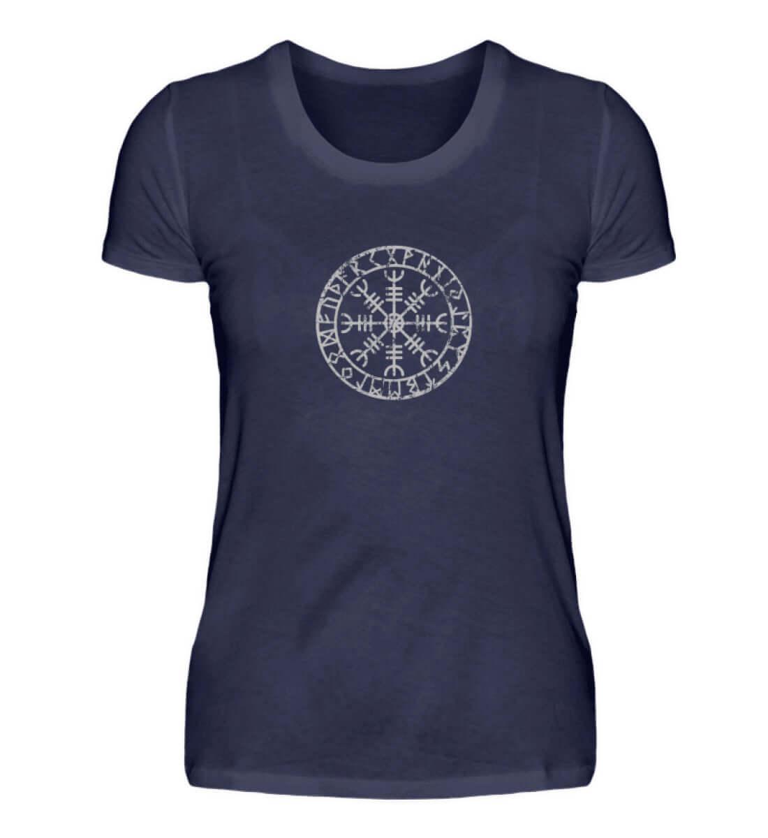 "Aegishjalmur Helm of Awe" Schildmaiden Premiumshirt – Schutz und Macht in Runenform - Nordic Viking Wear