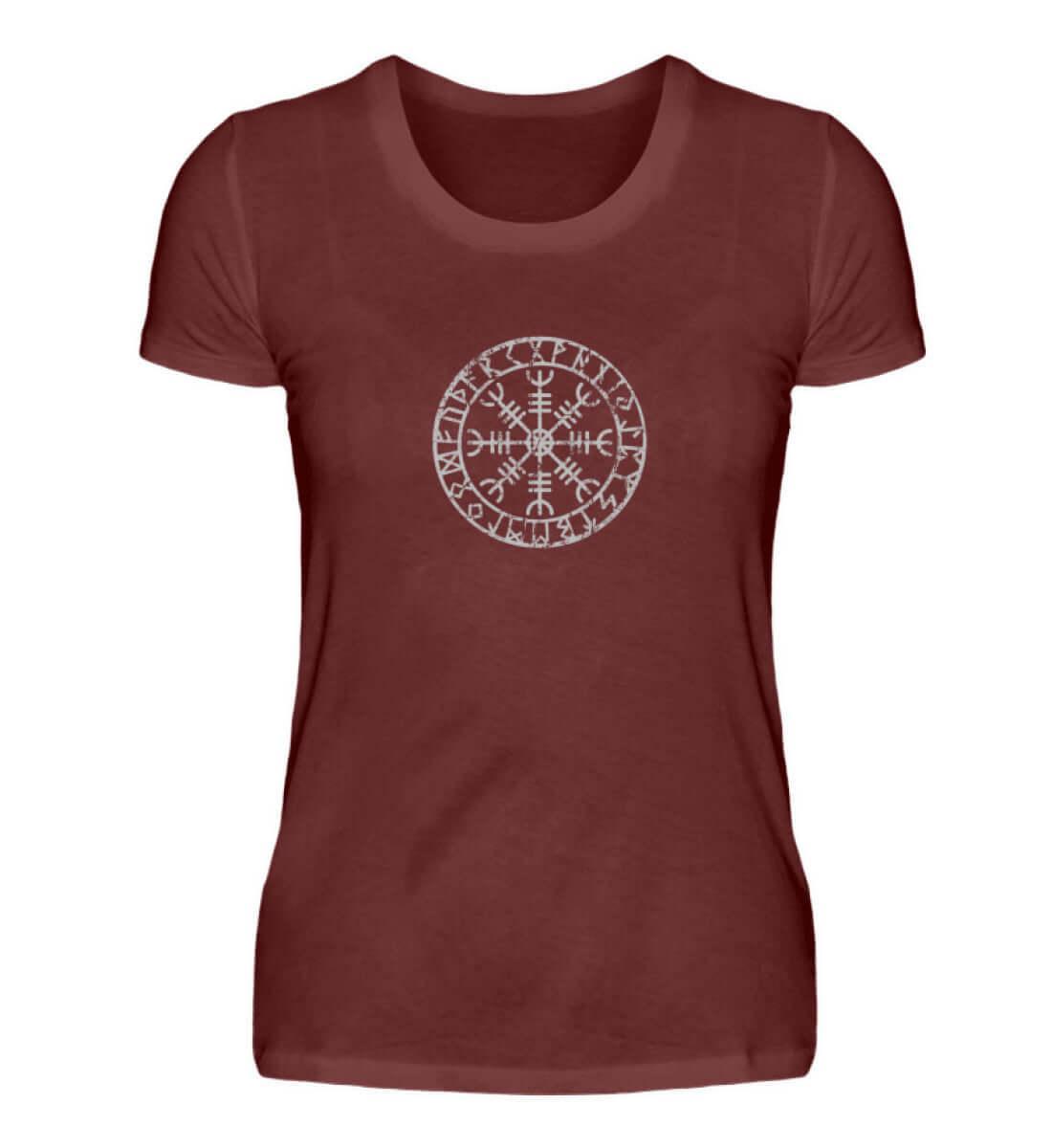 "Aegishjalmur Helm of Awe" Schildmaiden Premiumshirt – Schutz und Macht in Runenform - Nordic Viking Wear