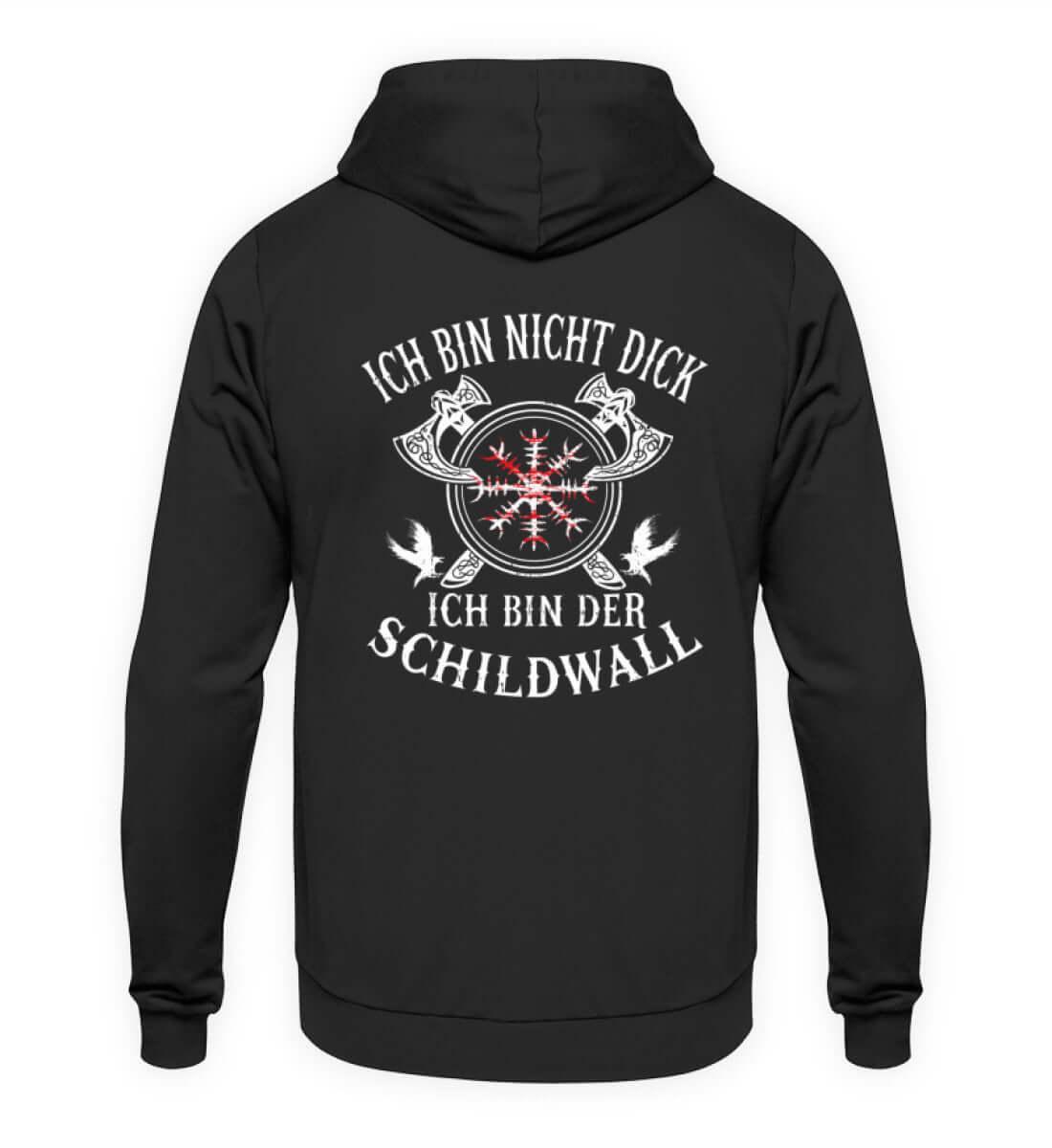 Wikinger Hoodie 'Ich bin der Schildwall' – Stolz und Schutz mit dem Helm of Awe - Nordic Viking Wear