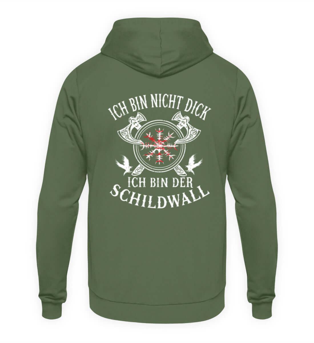 Wikinger Hoodie 'Ich bin der Schildwall' – Stolz und Schutz mit dem Helm of Awe - Nordic Viking Wear
