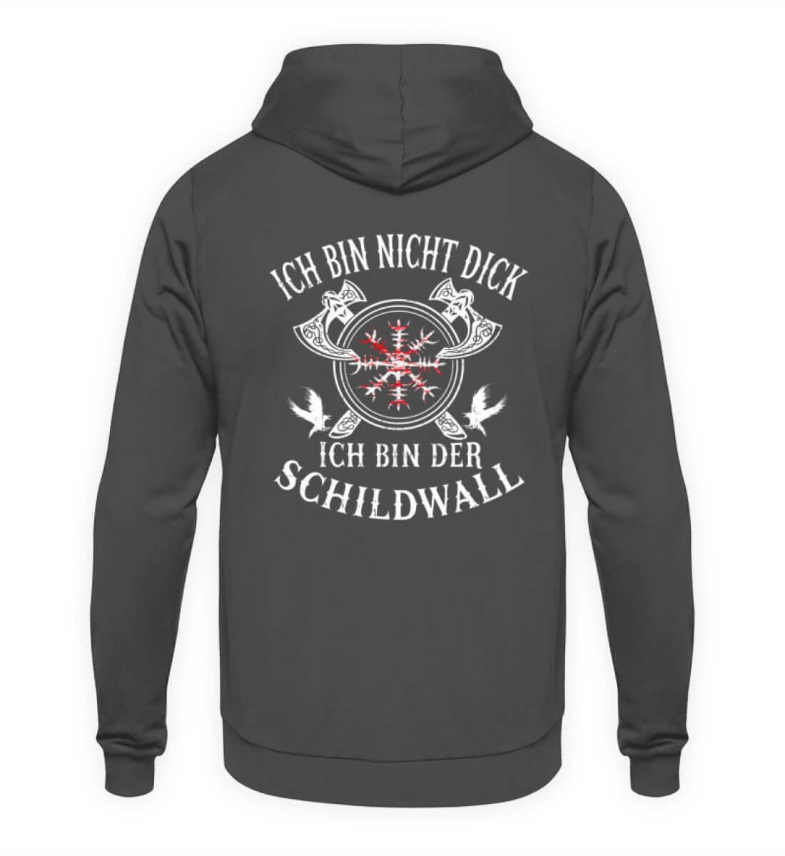 Wikinger Hoodie 'Ich bin der Schildwall' – Stolz und Schutz mit dem Helm of Awe - Nordic Viking Wear