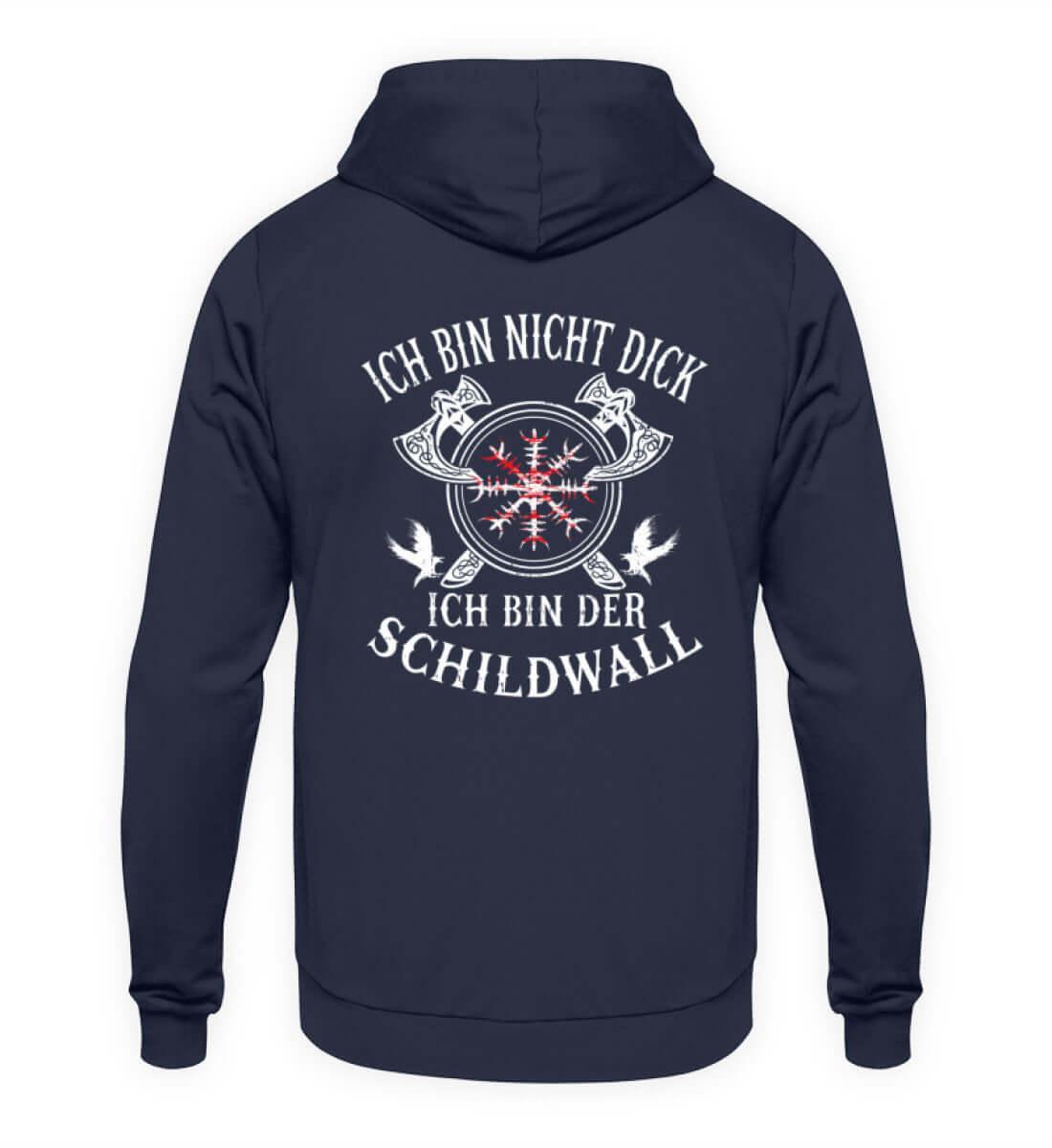 Wikinger Hoodie 'Ich bin der Schildwall' – Stolz und Schutz mit dem Helm of Awe - Nordic Viking Wear