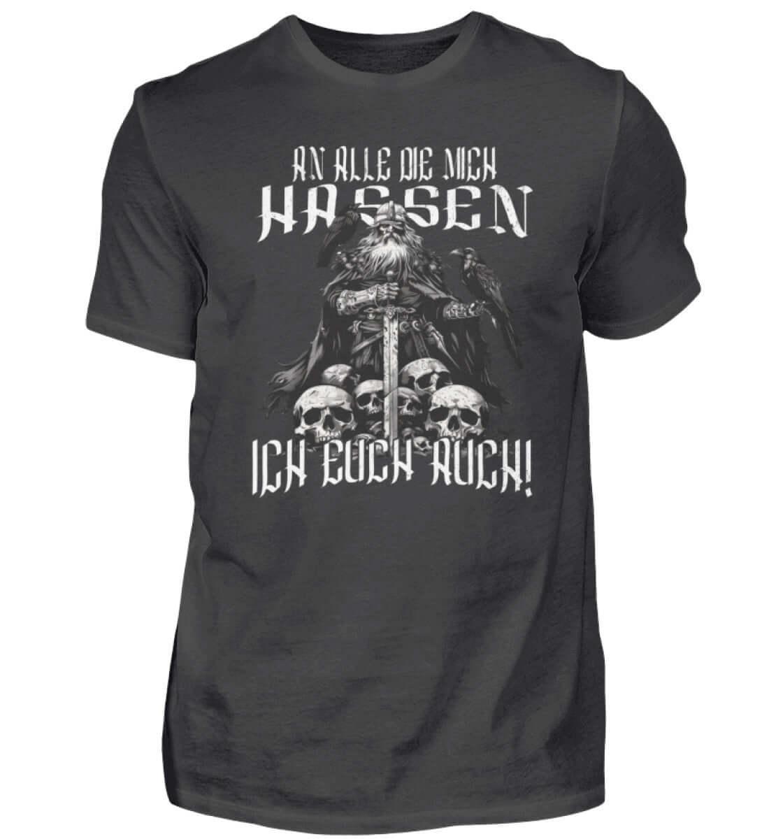 Wikinger-Humor Premiumshirt – 'An Alle Die Mich Hassen, Ich Euch Auch! - Nordic Viking Wear