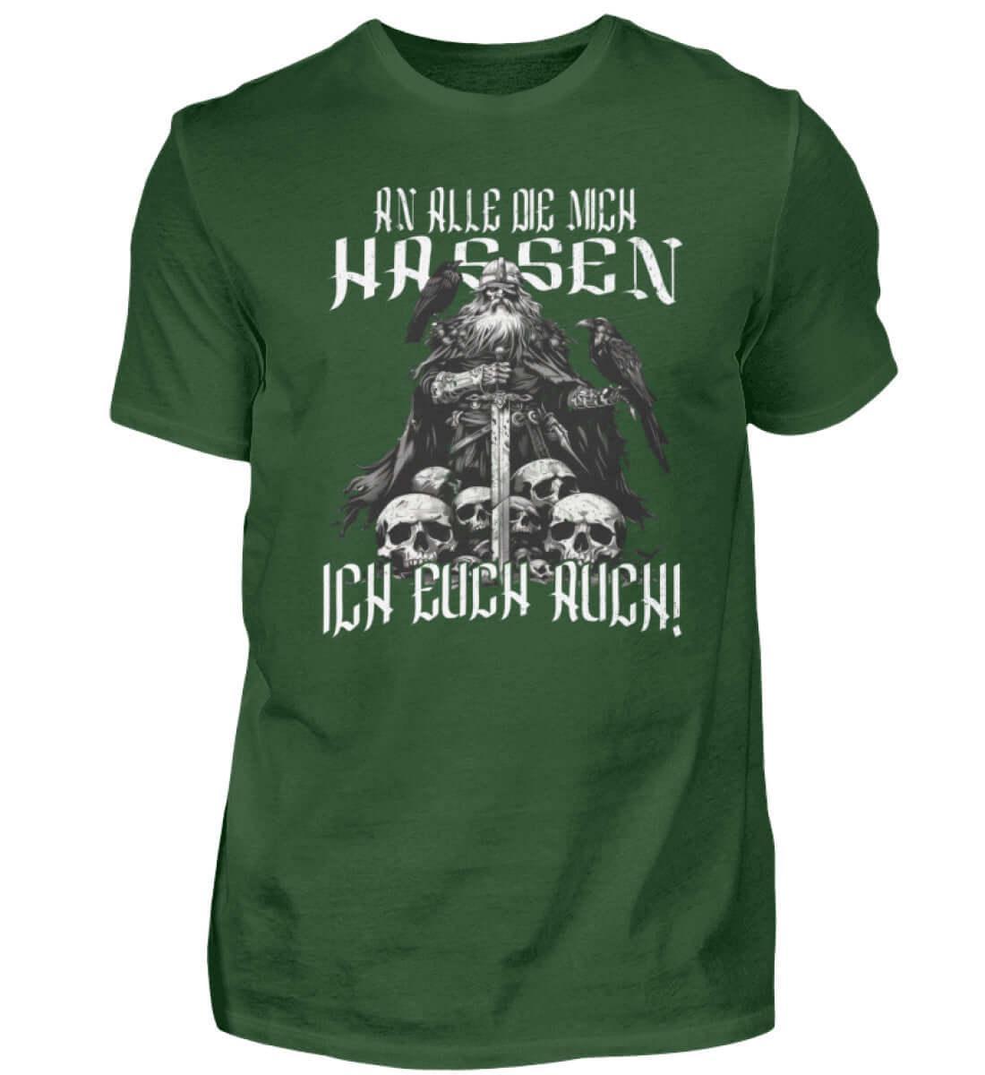 Wikinger-Humor Premiumshirt – 'An Alle Die Mich Hassen, Ich Euch Auch! - Nordic Viking Wear