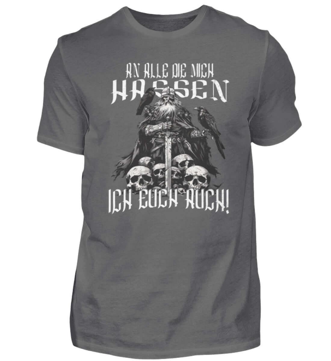 Wikinger-Humor Premiumshirt – 'An Alle Die Mich Hassen, Ich Euch Auch! - Nordic Viking Wear