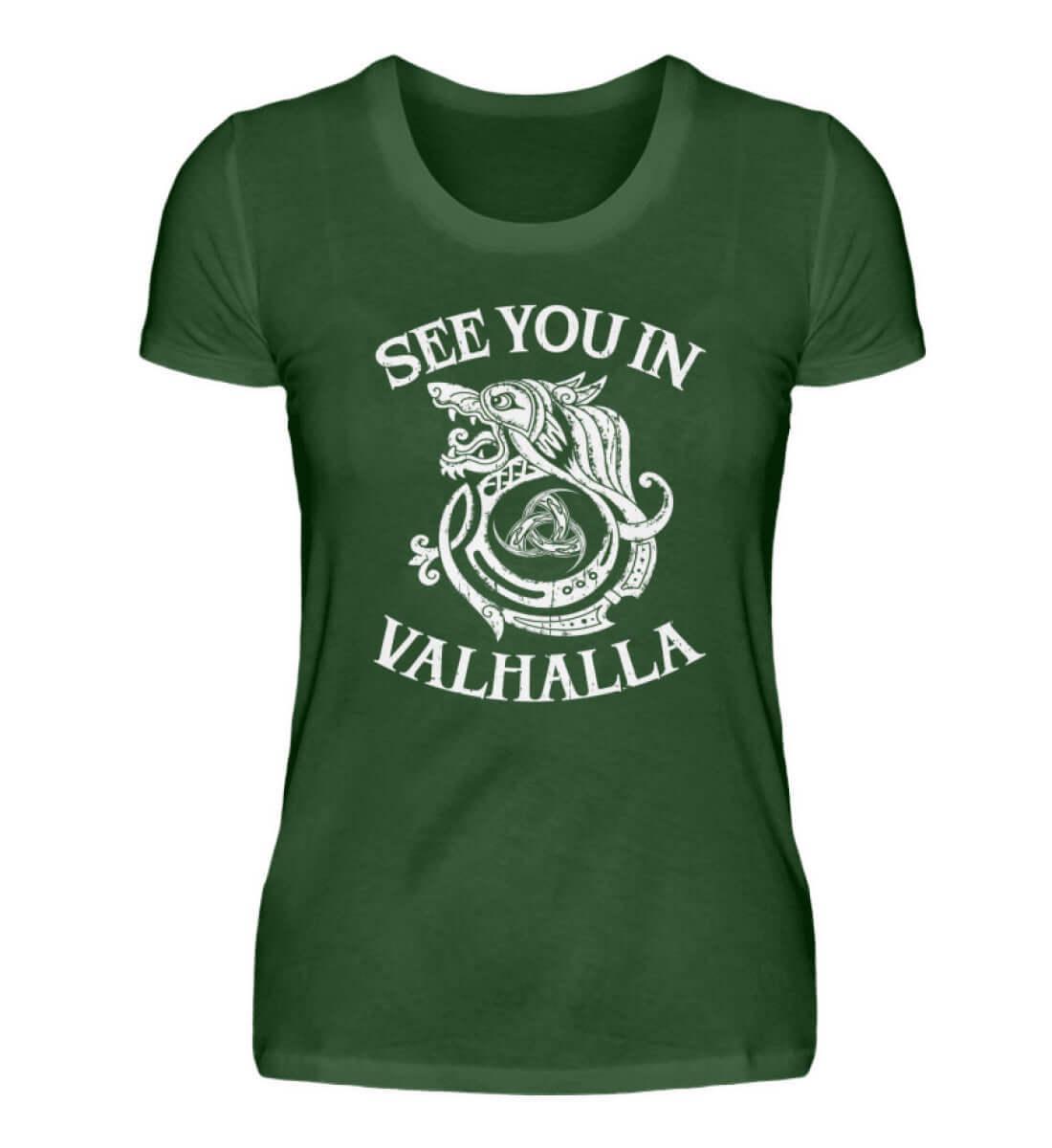 "See You in Valhalla" Damen Premium T-Shirt – Nordische Eleganz trifft auf Tapferkeit - Nordic Viking Wear