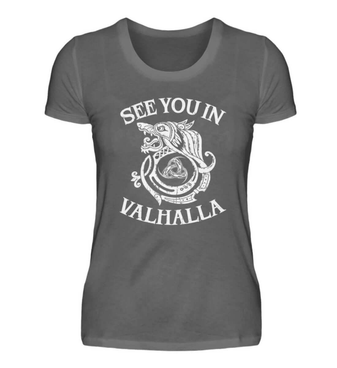 "See You in Valhalla" Damen Premium T-Shirt – Nordische Eleganz trifft auf Tapferkeit - Nordic Viking Wear