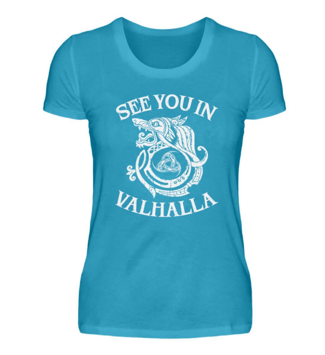 "See You in Valhalla" Damen Premium T-Shirt – Nordische Eleganz trifft auf Tapferkeit - Nordic Viking Wear