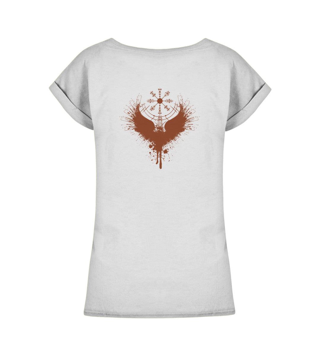 Schildmaiden Extendet Shirt – Blutadler-Design mit Vegvisir & Flügeln - Nordic Viking Wear