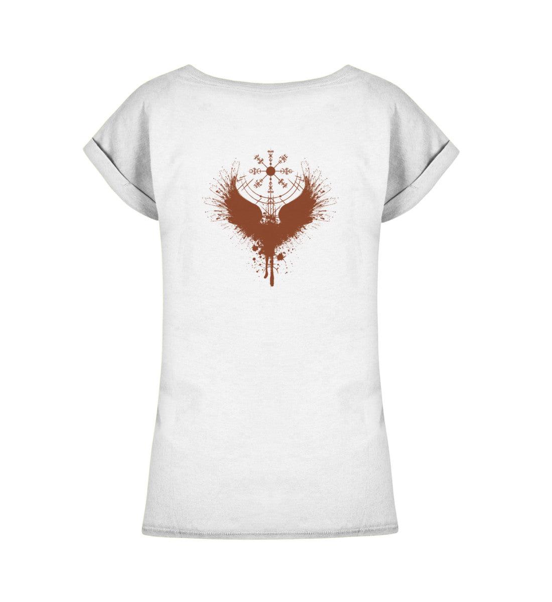 Schildmaiden Extendet Shirt – Blutadler-Design mit Vegvisir & Flügeln - Nordic Viking Wear