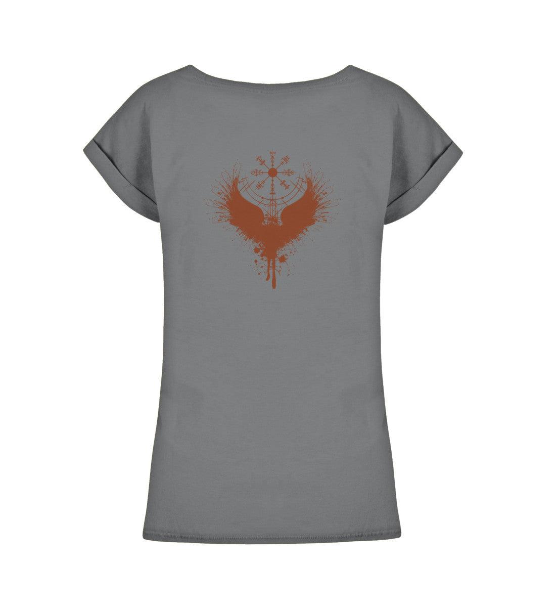 Schildmaiden Extendet Shirt – Blutadler-Design mit Vegvisir & Flügeln - Nordic Viking Wear