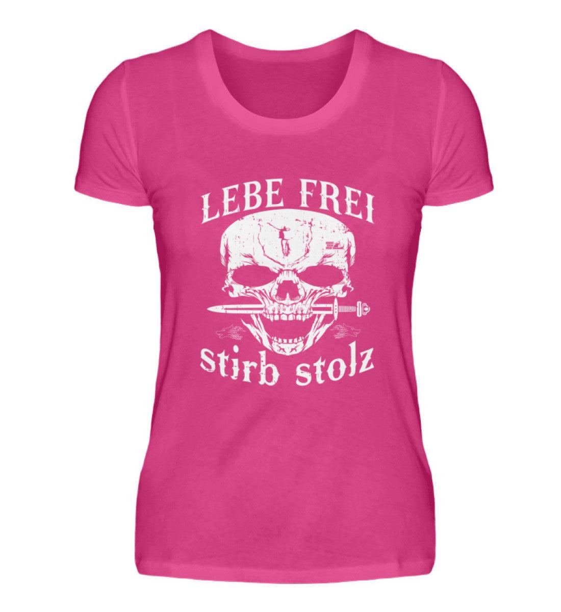 Lebe Frei, Stirb Stolz – Schildmaiden Shirt mit Totenkopf und Schwert-Design - Nordic Viking Wear