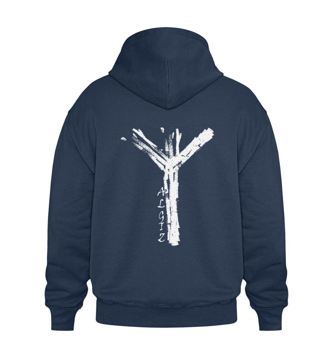 Wikinger Heavy Vintage Hoodie Algiz Rune - Nordic Viking Wear