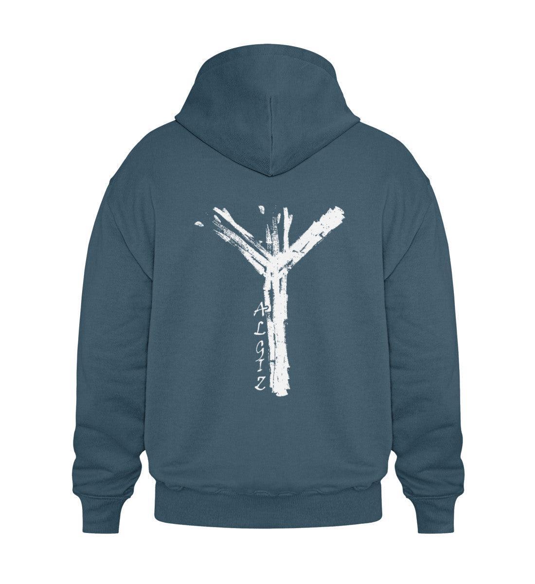 Wikinger Heavy Vintage Hoodie Algiz Rune - Nordic Viking Wear