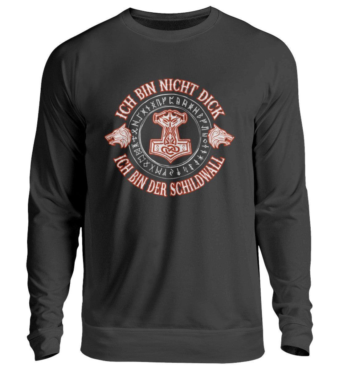 Lustiges Wikinger Sweatshirt - "Ich Bin Nicht Dick, Ich Bin Der Schildwall 2.0" - Nordic Viking Wear