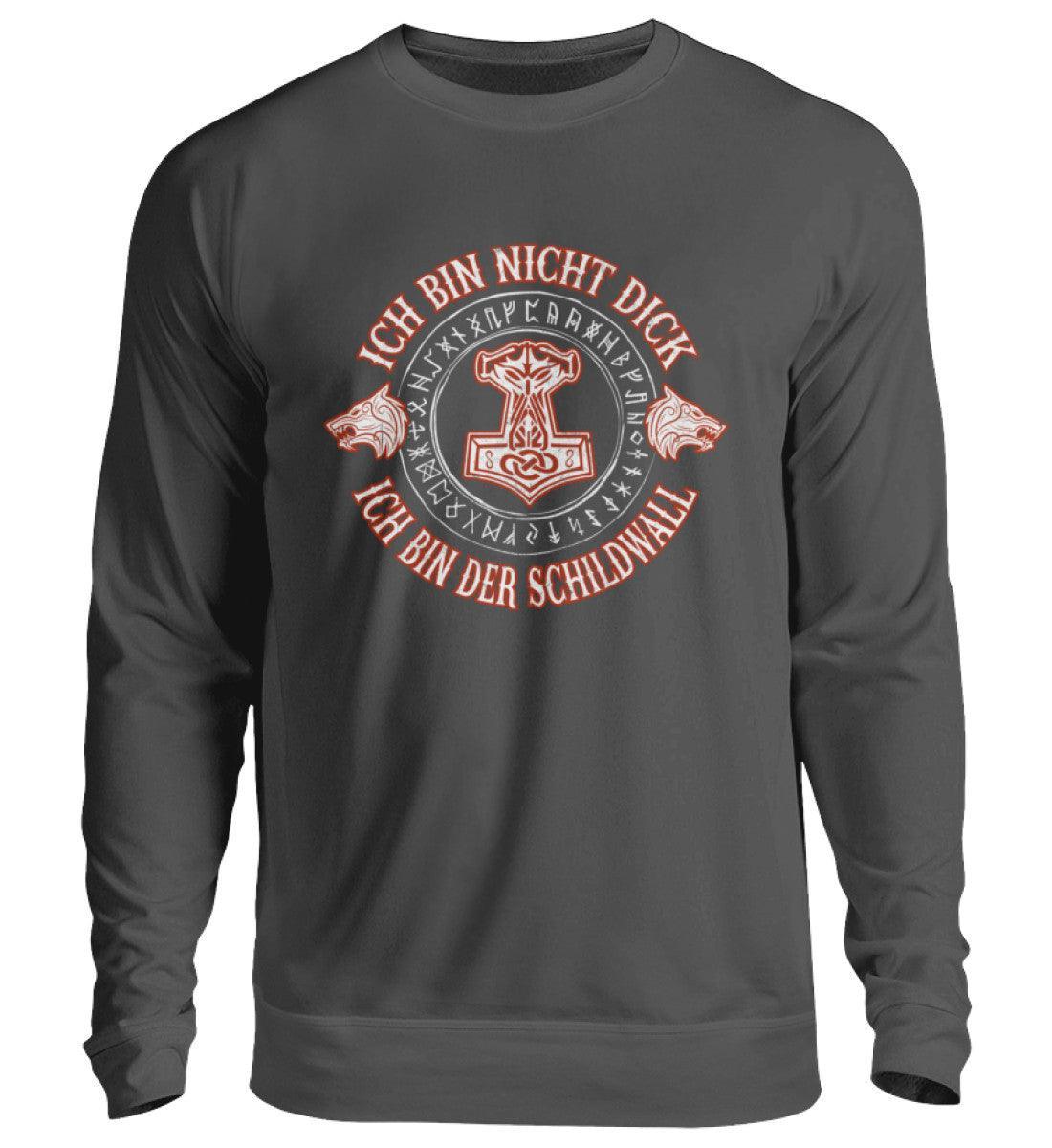 Lustiges Wikinger Sweatshirt - "Ich Bin Nicht Dick, Ich Bin Der Schildwall 2.0" - Nordic Viking Wear