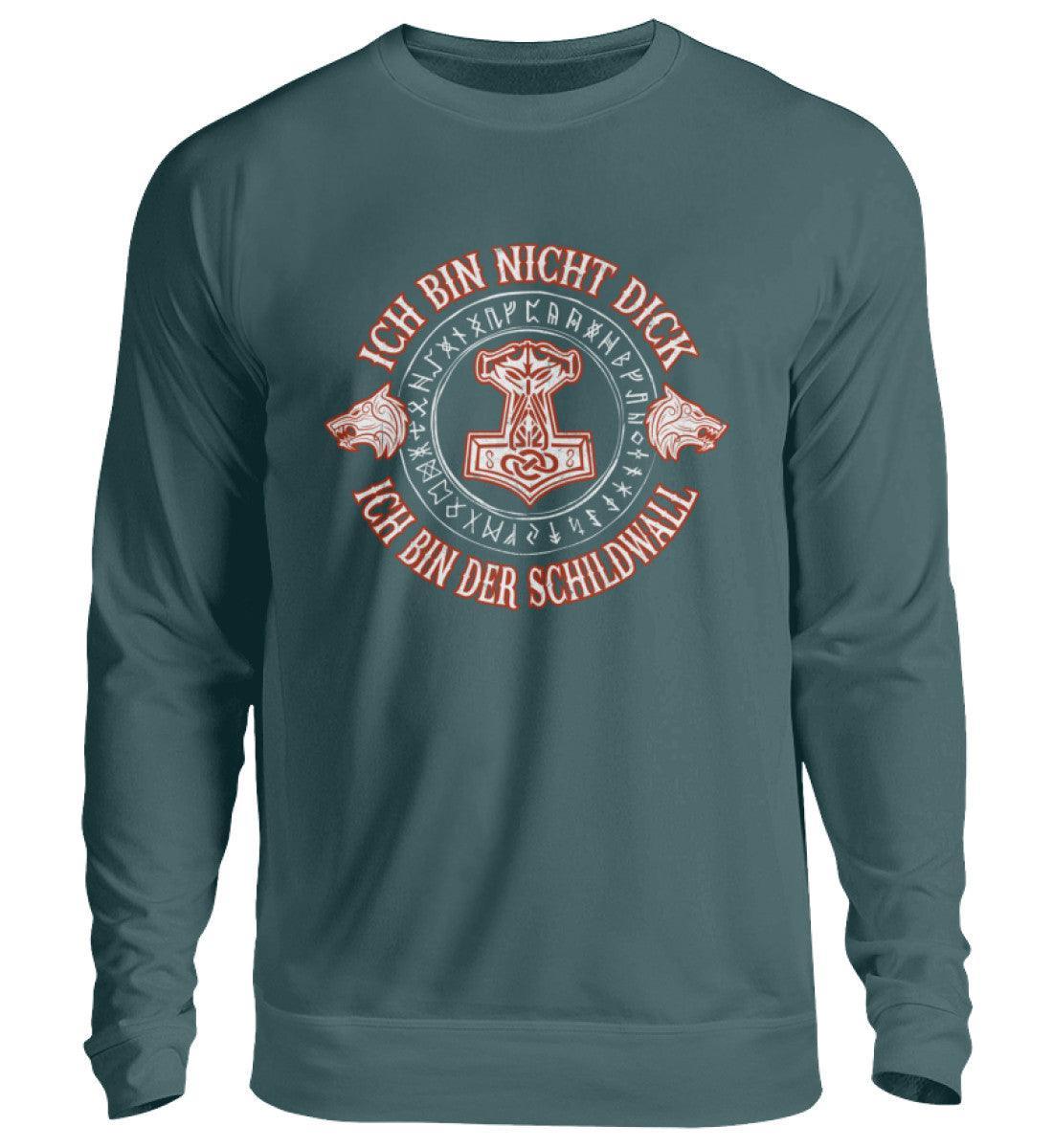 Lustiges Wikinger Sweatshirt - "Ich Bin Nicht Dick, Ich Bin Der Schildwall 2.0" - Nordic Viking Wear