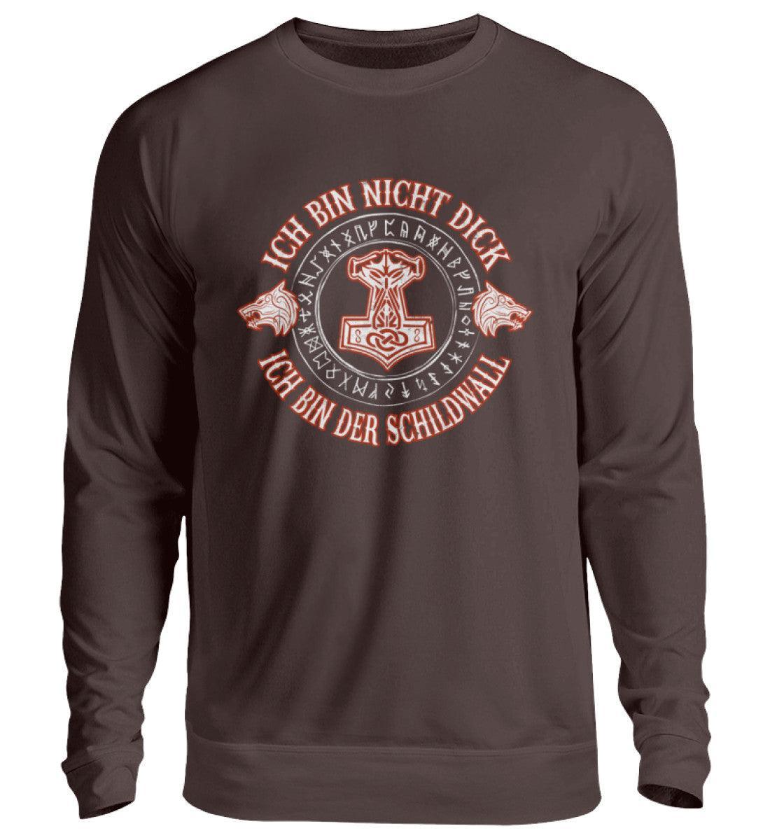 Lustiges Wikinger Sweatshirt - "Ich Bin Nicht Dick, Ich Bin Der Schildwall 2.0" - Nordic Viking Wear