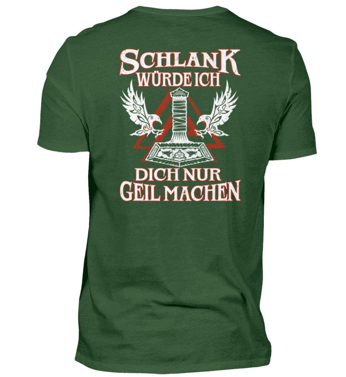 Lustiges Wikinger Premiumshirt Herren in Grün mit witzigem Aufdruck Schwert und Runen, ideal als Geschenk, 100% Baumwolle