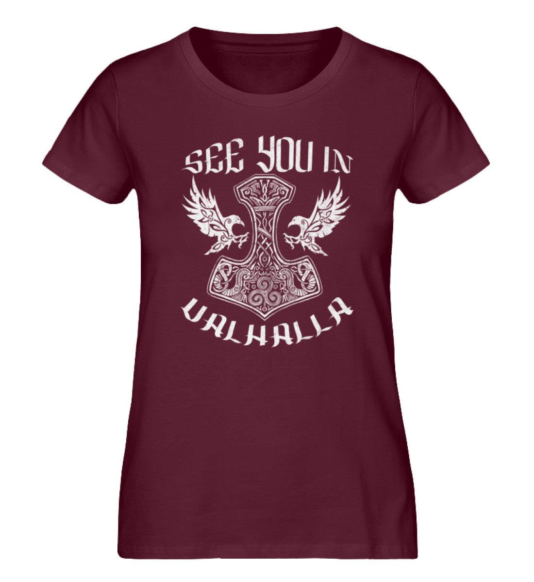 Schildmaiden Expresser Shirt „See You in Valhalla – Wikinger T-Shirt mit Mjölnir & Adler Design“ - Nordic Viking Wear