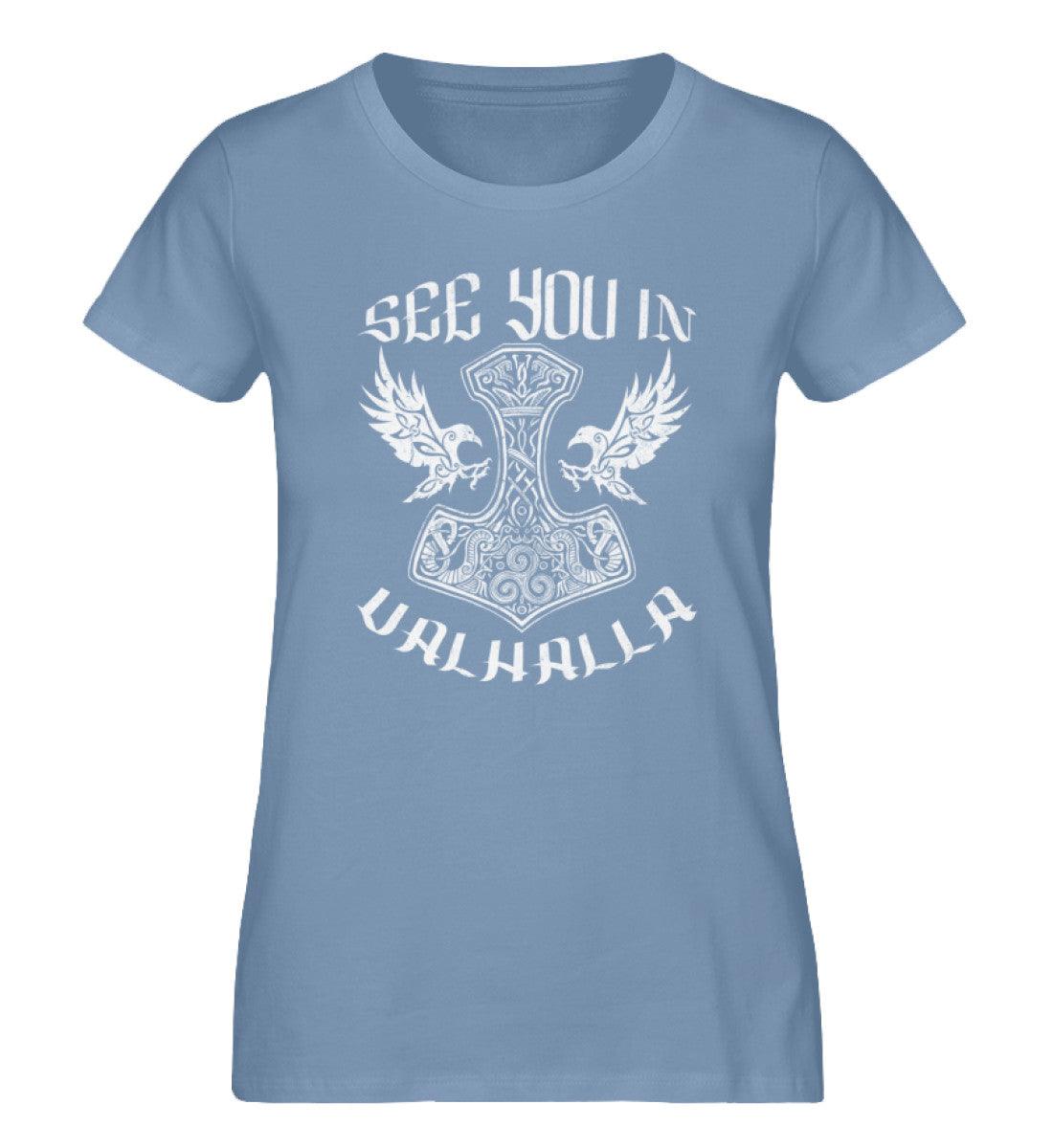 Schildmaiden Expresser Shirt „See You in Valhalla – Wikinger T-Shirt mit Mjölnir & Adler Design“ - Nordic Viking Wear