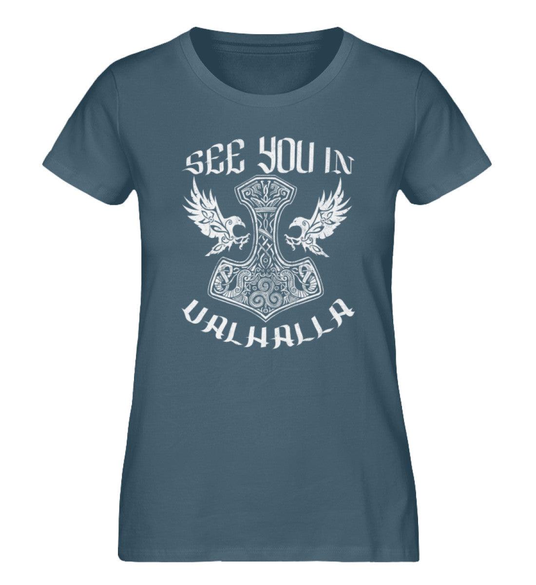 Schildmaiden Expresser Shirt „See You in Valhalla – Wikinger T-Shirt mit Mjölnir & Adler Design“ - Nordic Viking Wear