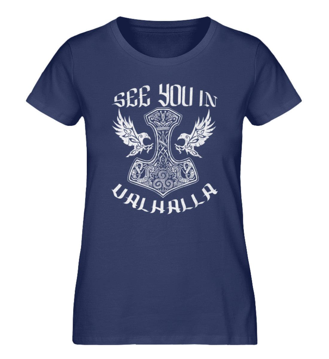 Schildmaiden Expresser Shirt „See You in Valhalla – Wikinger T-Shirt mit Mjölnir & Adler Design“ - Nordic Viking Wear