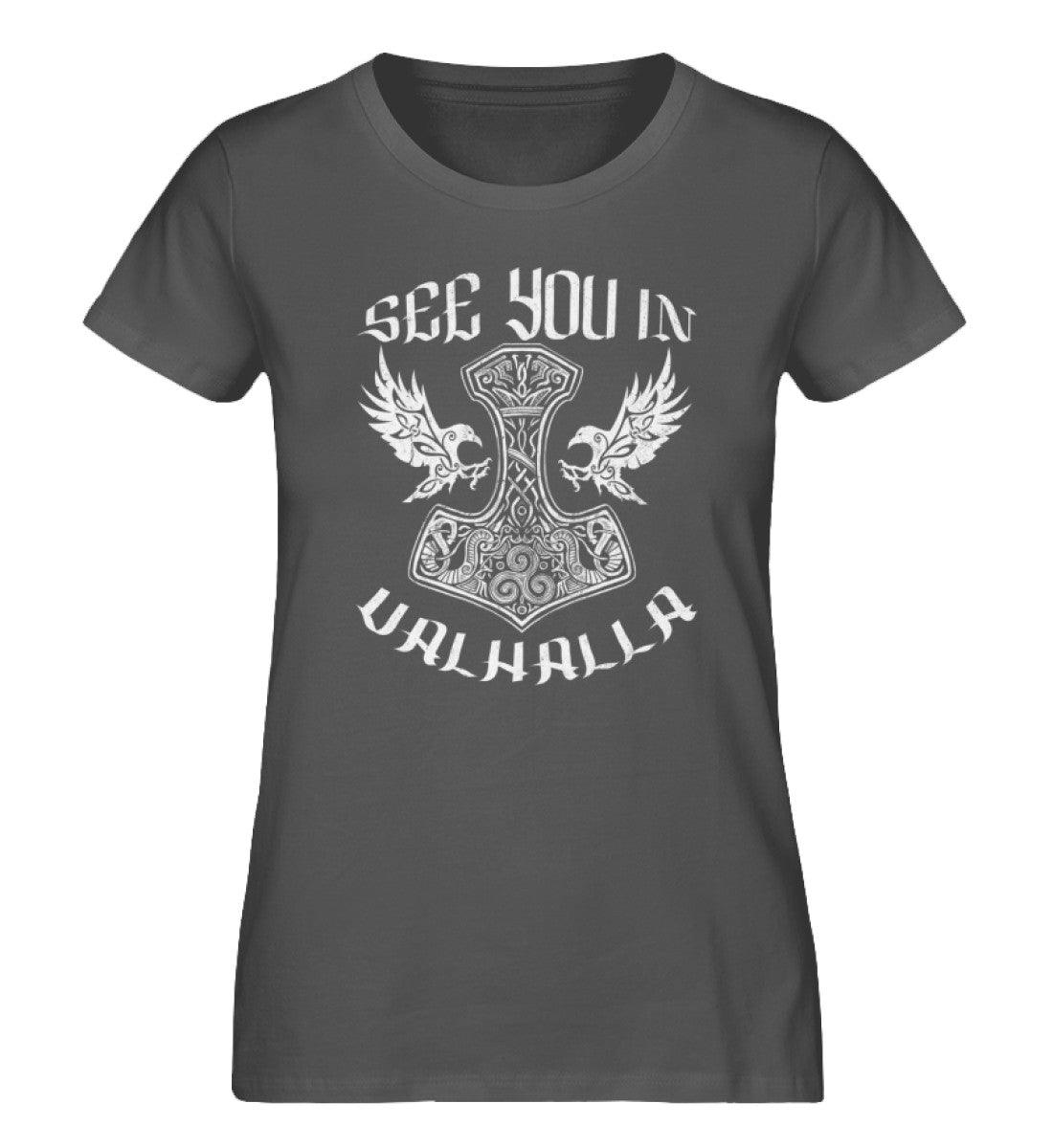 Schildmaiden Expresser Shirt „See You in Valhalla – Wikinger T-Shirt mit Mjölnir & Adler Design“ - Nordic Viking Wear