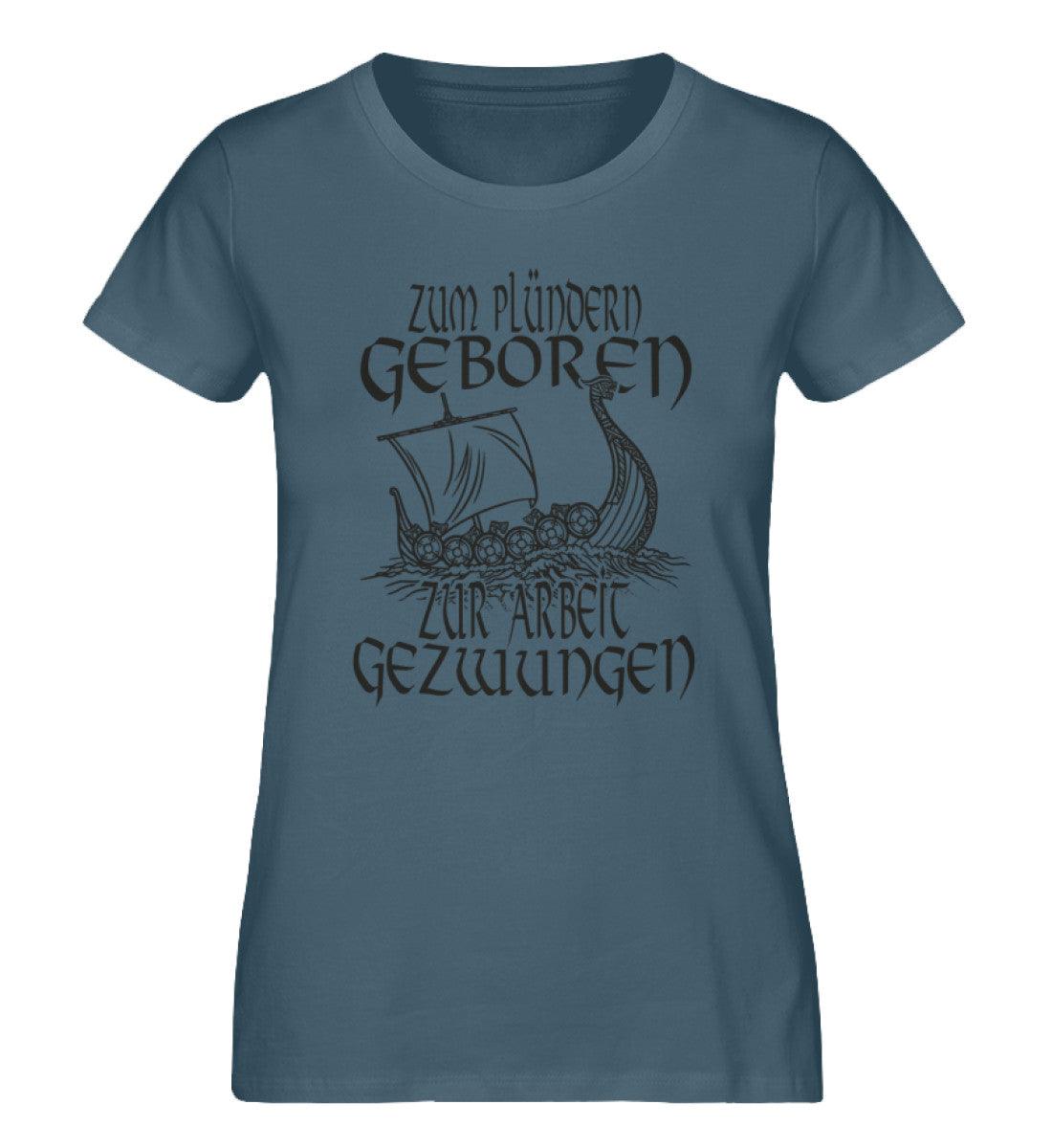Schildmaiden Expresser Shirt „Zum Plündern Geboren – Wikinger T-Shirt mit Drachenboot-Design“ - Nordic Viking Wear