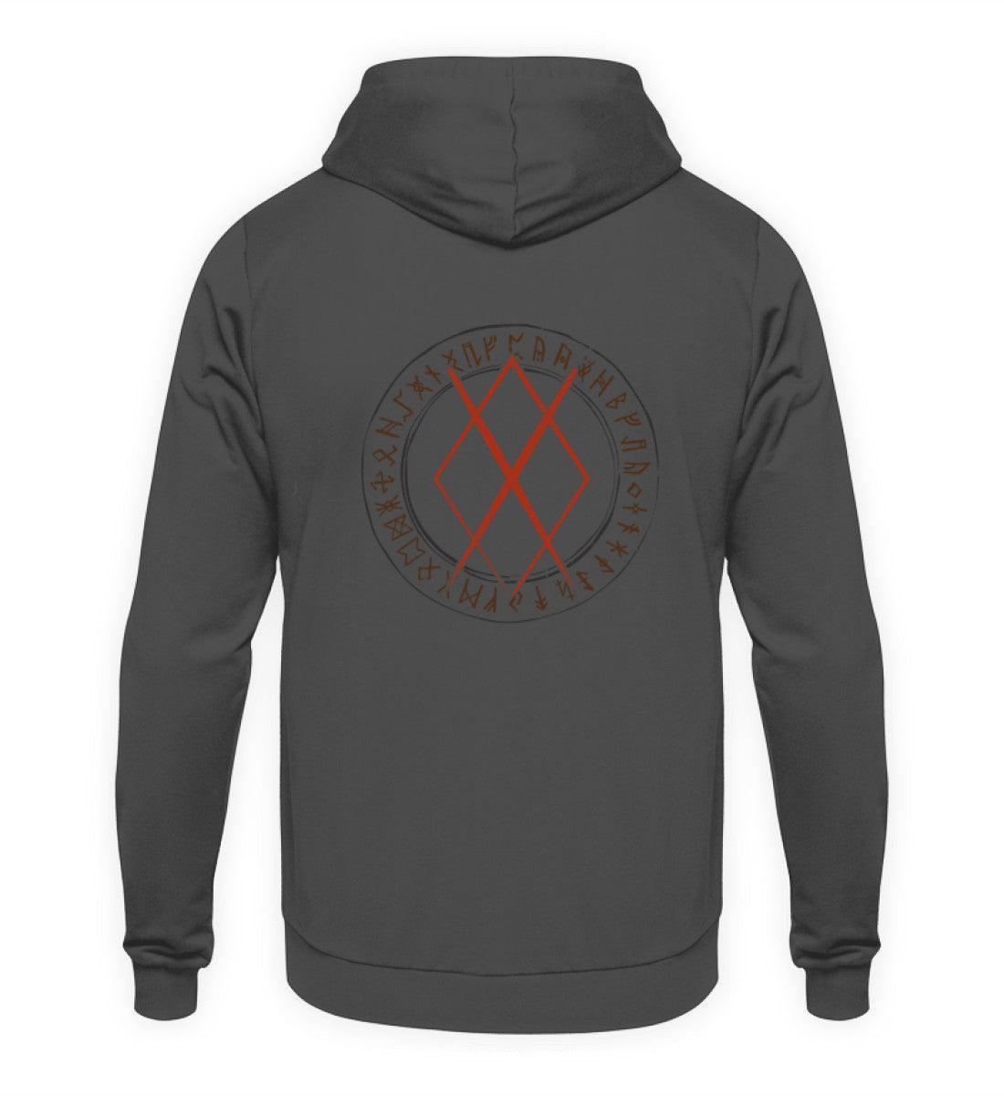 Wikinger Hoodie Gungnir-Rune und Runenkreis - Kraftvolles Nordisches Design - Nordic Viking Wear