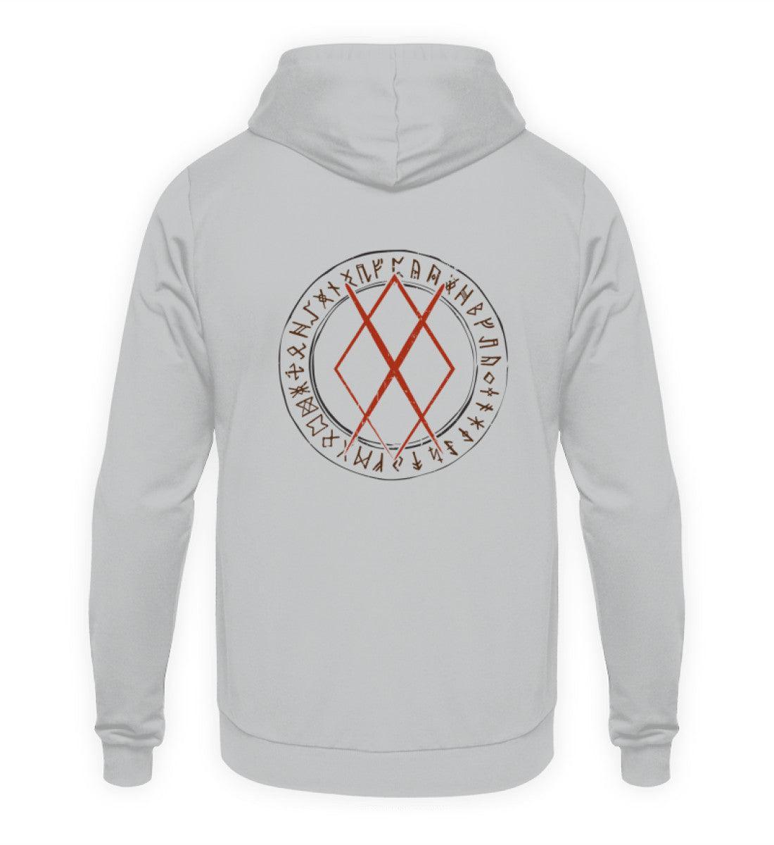 Wikinger Hoodie Gungnir-Rune und Runenkreis - Kraftvolles Nordisches Design - Nordic Viking Wear
