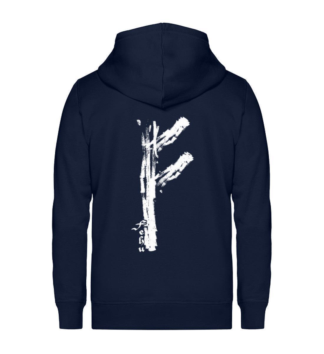 Wikinger/Schildmaiden Fehu Runen Zipp Hoodie - Symbol für Wohlstand und Energie - Nordic Viking Wear