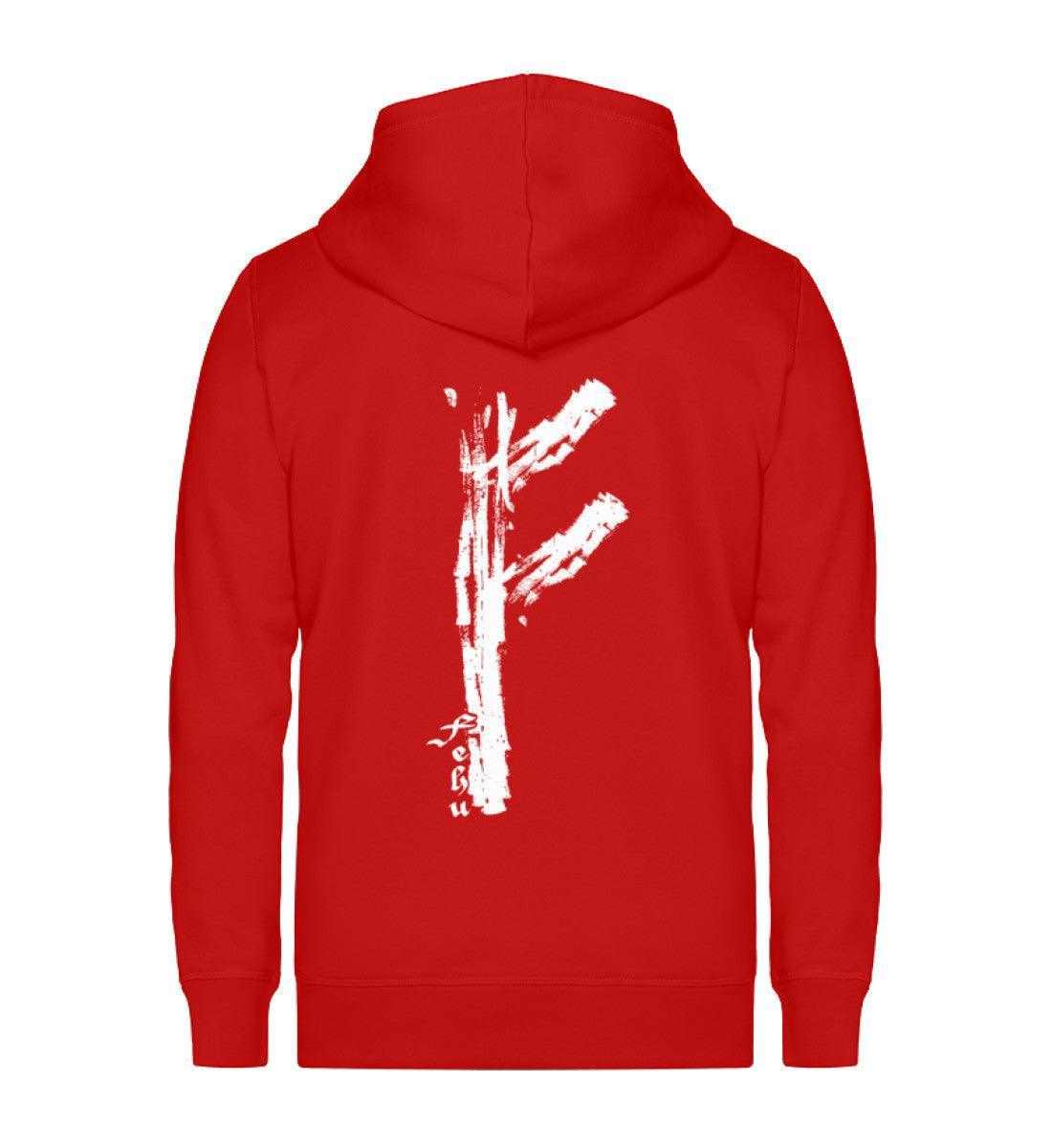 Wikinger/Schildmaiden Fehu Runen Zipp Hoodie - Symbol für Wohlstand und Energie - Nordic Viking Wear