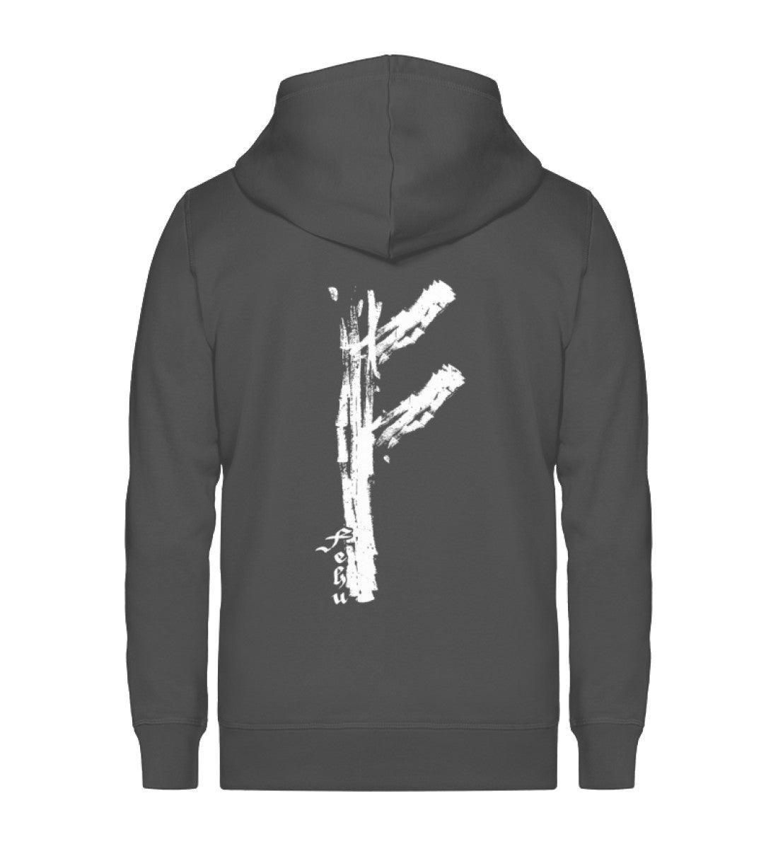 Wikinger/Schildmaiden Fehu Runen Zipp Hoodie - Symbol für Wohlstand und Energie - Nordic Viking Wear