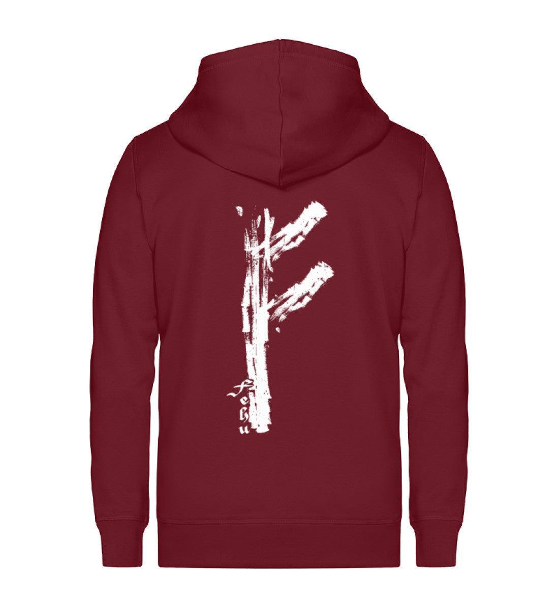 Wikinger/Schildmaiden Fehu Runen Zipp Hoodie - Symbol für Wohlstand und Energie - Nordic Viking Wear
