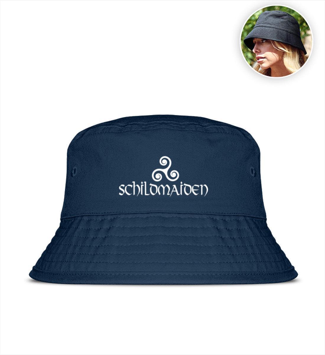 Schildmaiden Organic Bucket Hat 'Schildmaid mit Triskele' – Ökologisch, Stilvoll, Symbolträchtig - Nordic Viking Wear