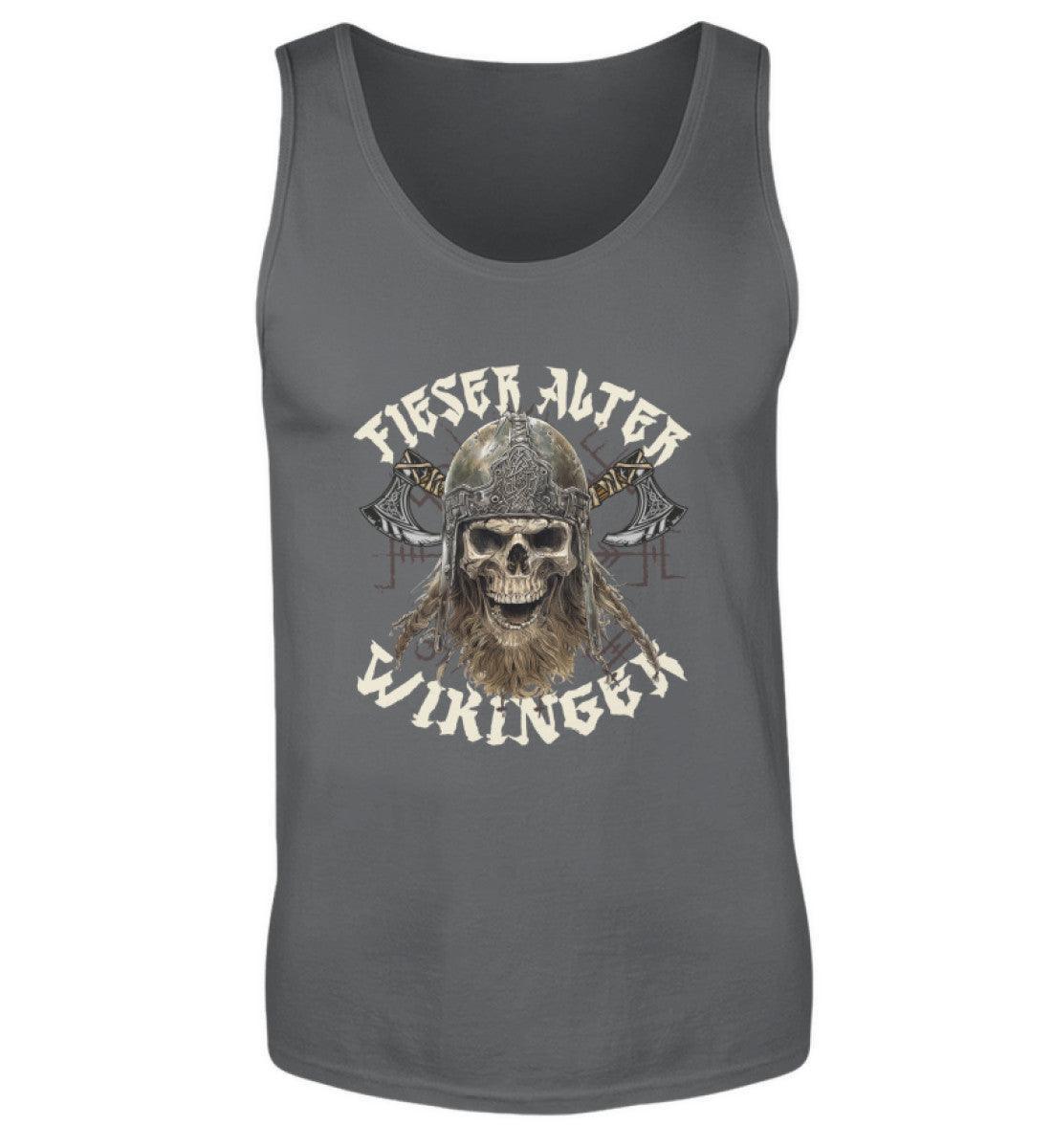 Fieser Alter Wikinger - Lustiges Wikinger-Tanktop mit Helm und Äxten - Nordic Viking Wear
