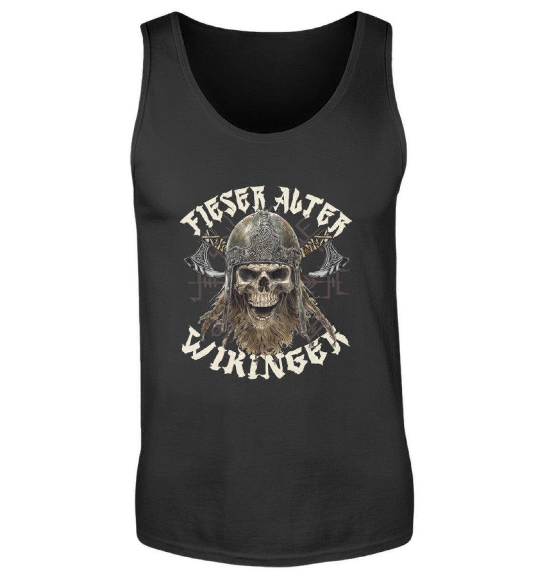 Fieser Alter Wikinger - Lustiges Wikinger-Tanktop mit Helm und Äxten - Nordic Viking Wear