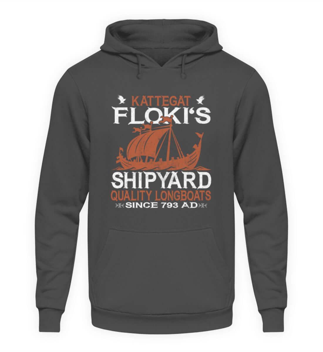 "Kattegat Floki's Shipyard" Hoodie – Ehre die Kunst des Schiffbaus - Nordic Viking Wear