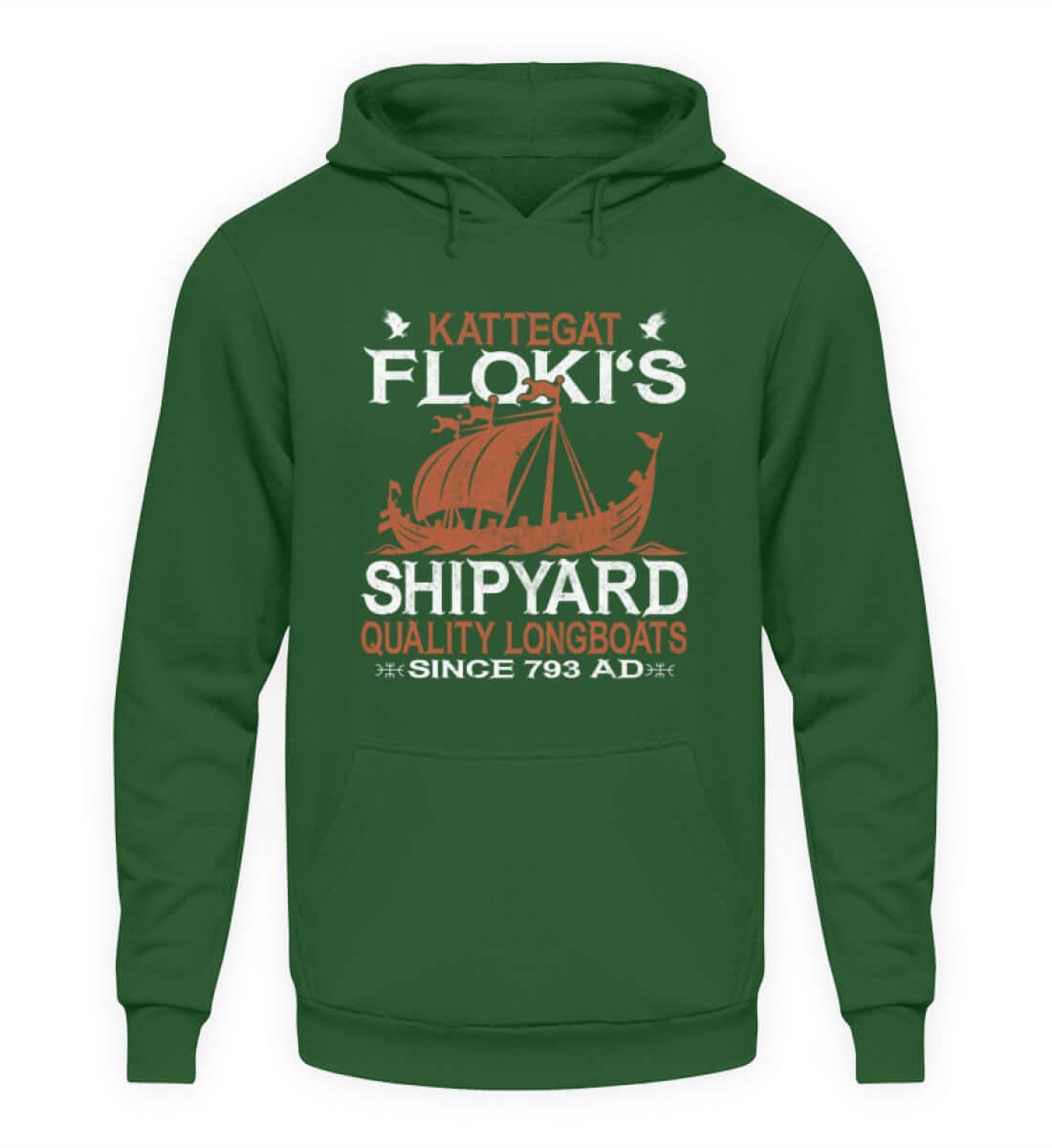 "Kattegat Floki's Shipyard" Hoodie – Ehre die Kunst des Schiffbaus - Nordic Viking Wear