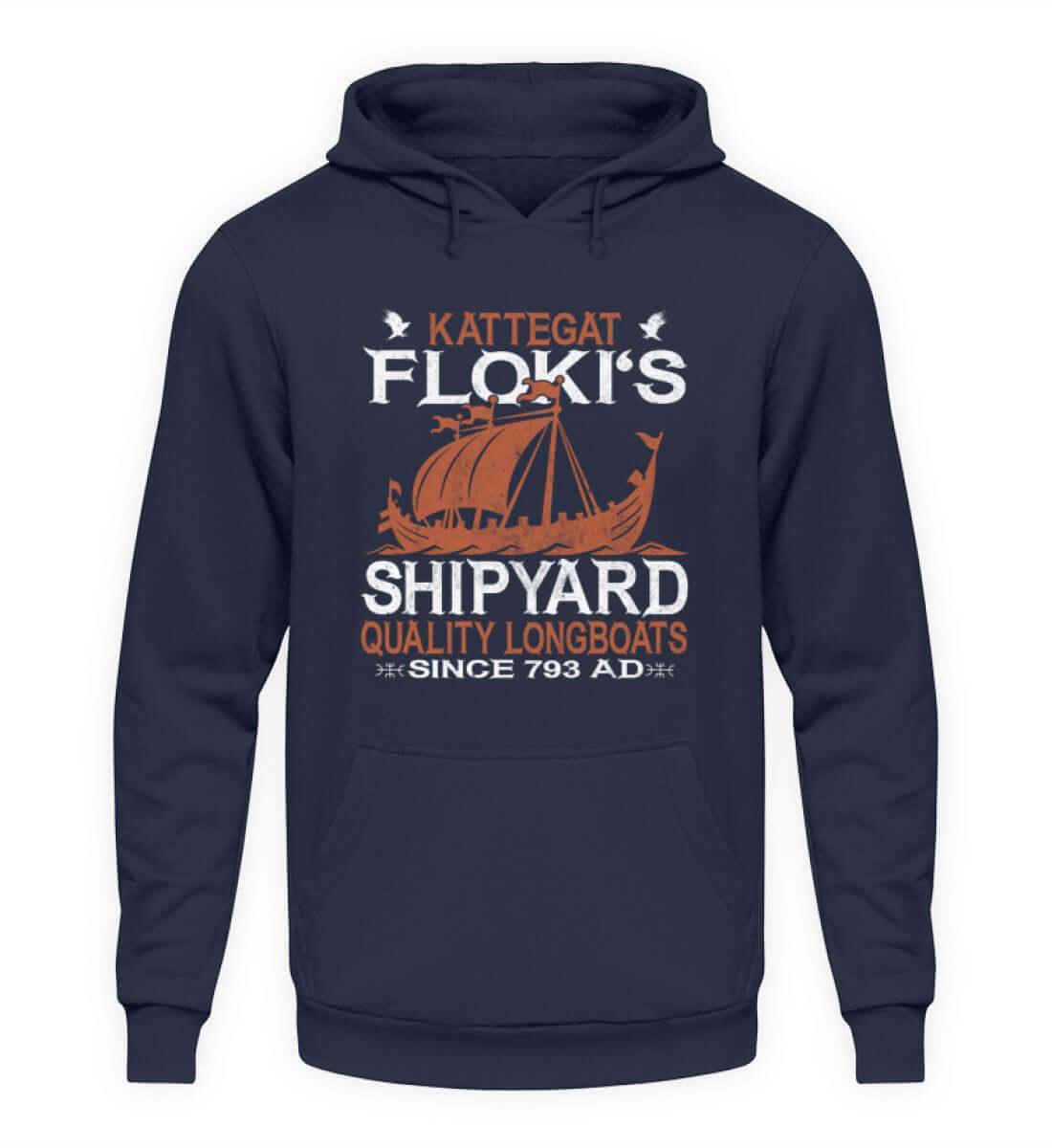 "Kattegat Floki's Shipyard" Hoodie – Ehre die Kunst des Schiffbaus - Nordic Viking Wear