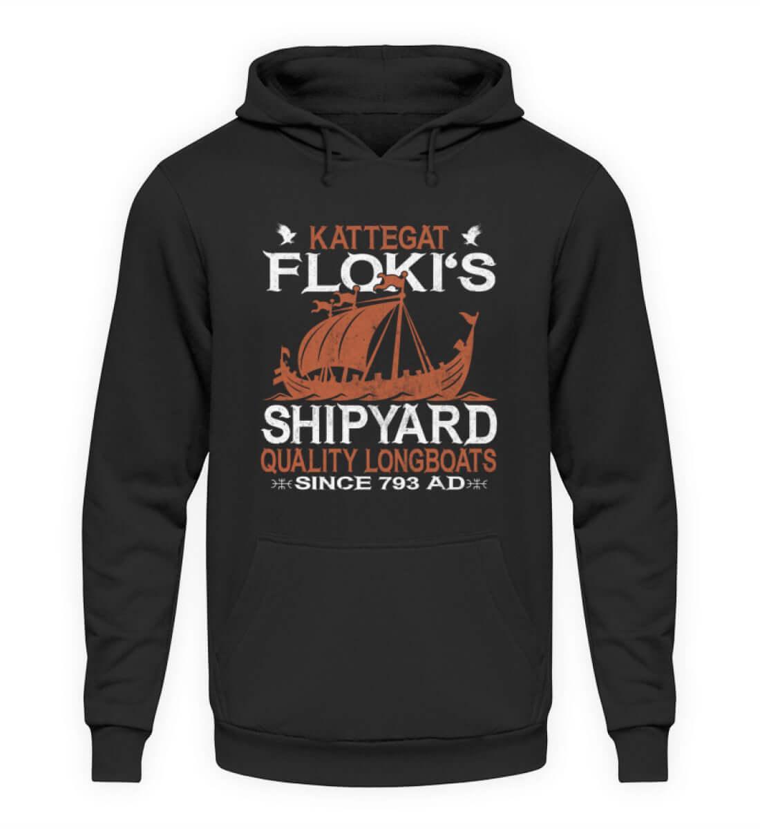 "Kattegat Floki's Shipyard" Hoodie – Ehre die Kunst des Schiffbaus - Nordic Viking Wear