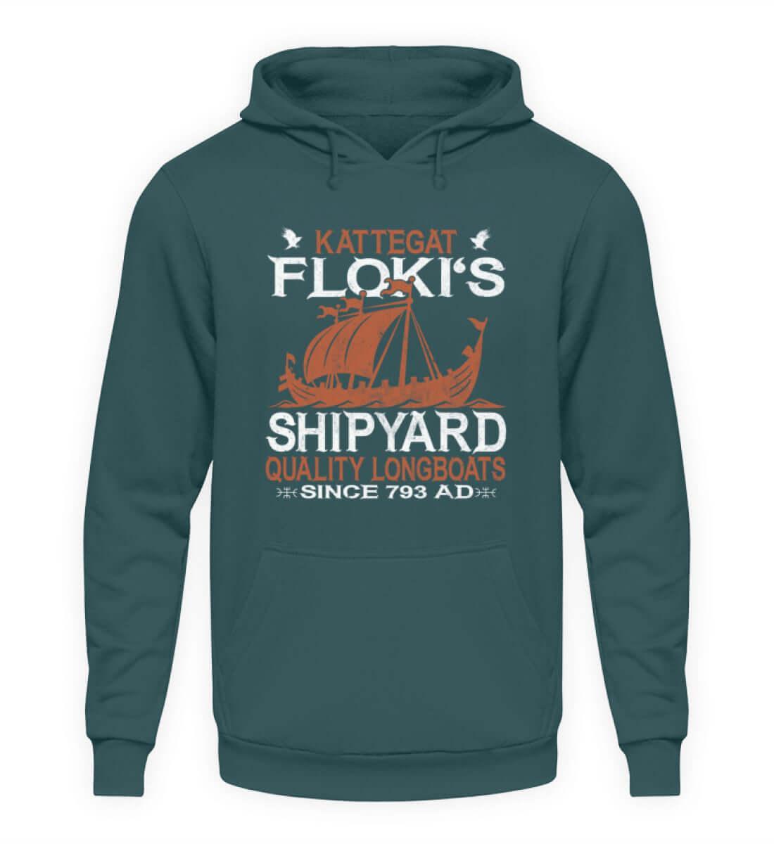 "Kattegat Floki's Shipyard" Hoodie – Ehre die Kunst des Schiffbaus - Nordic Viking Wear
